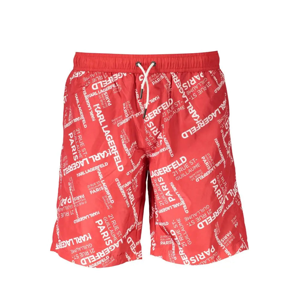 Karl Lagerfeld Red Polyester Men Swimwear Karl Lagerfeld