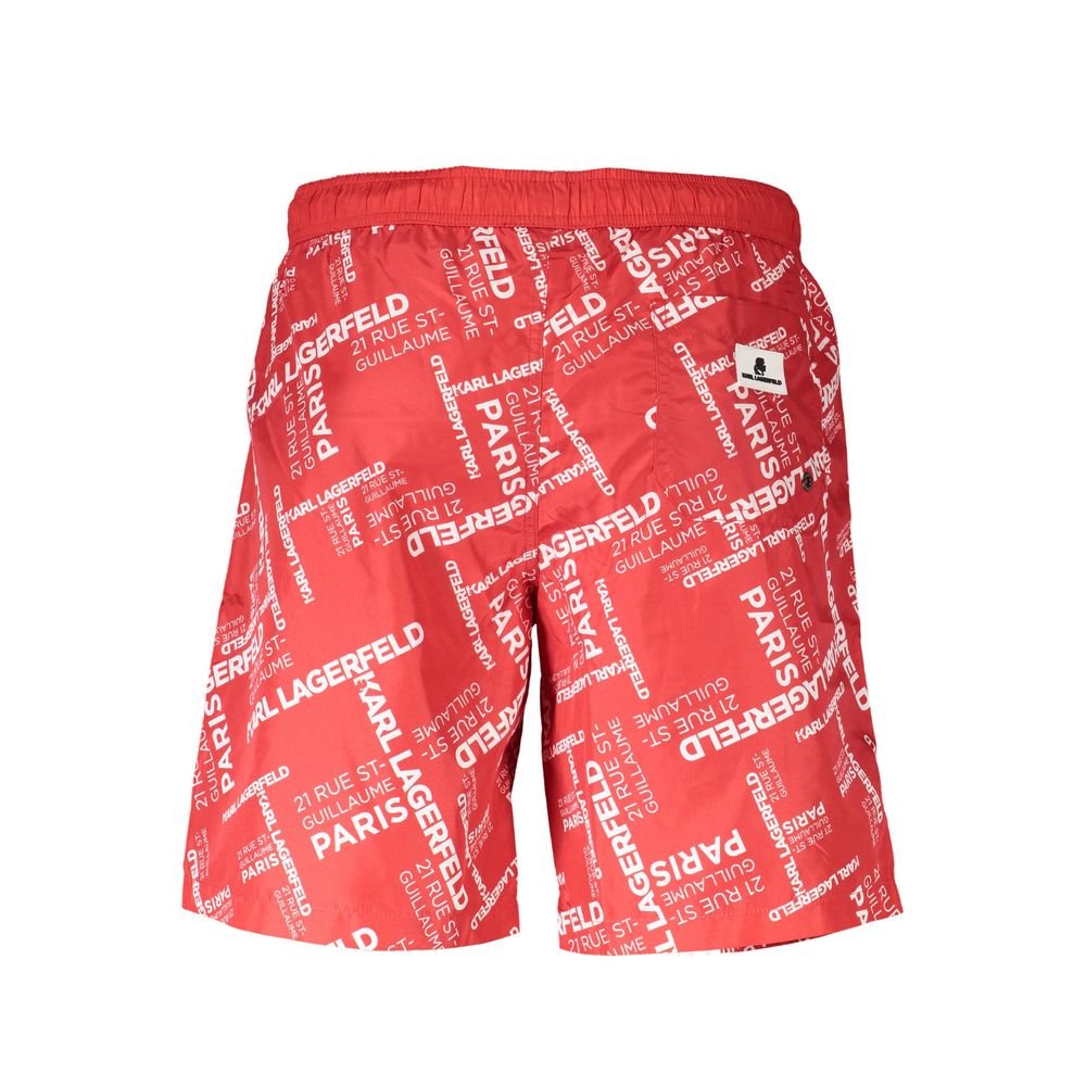 Karl Lagerfeld Red Polyester Men Swimwear Karl Lagerfeld