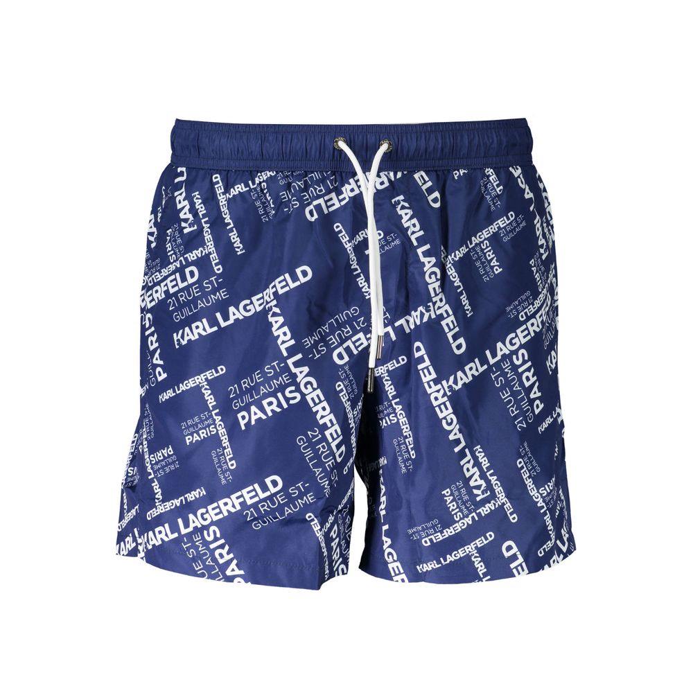Karl Lagerfeld Blu Polyester Men Swim Boxer Karl Lagerfeld
