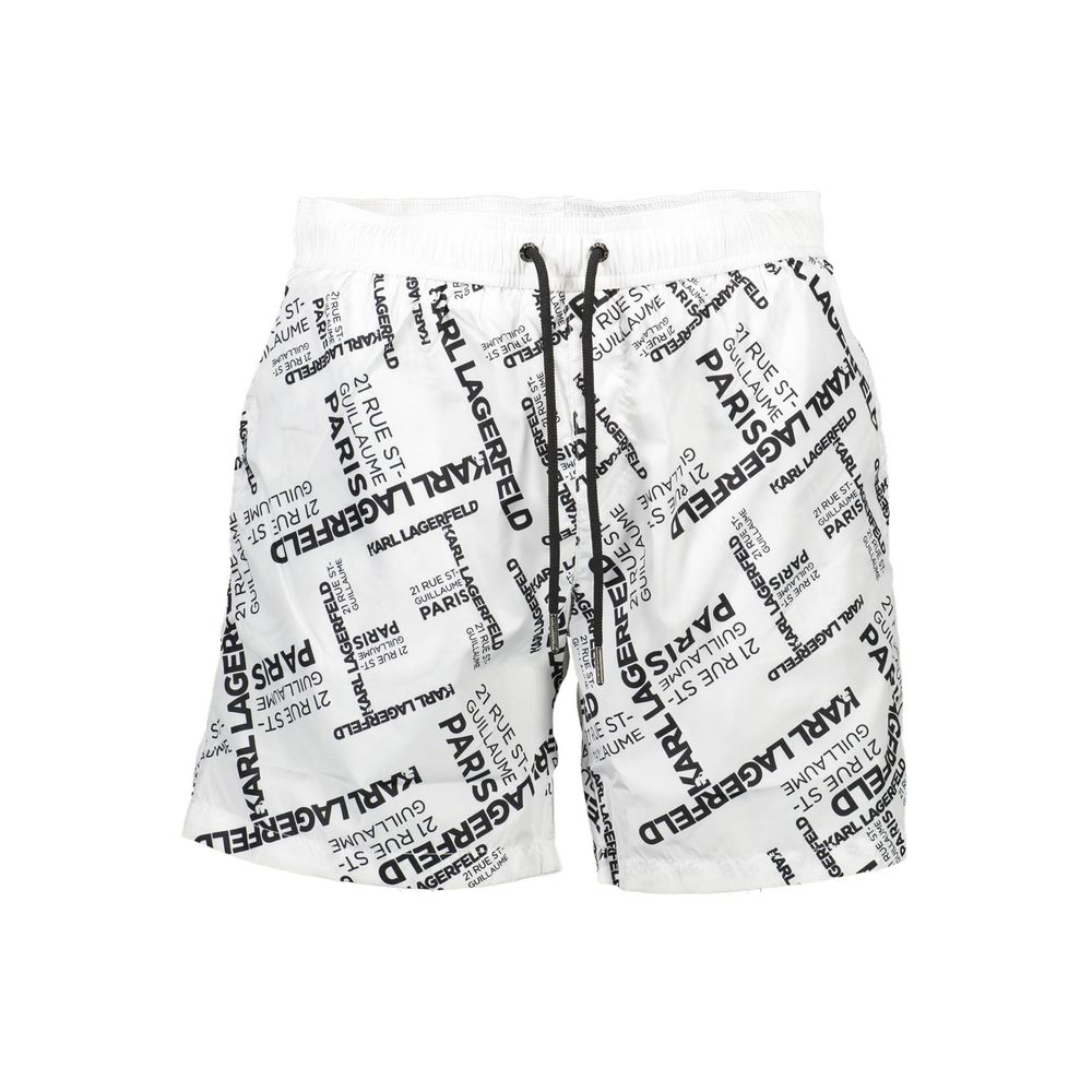 Karl Lagerfeld White Polyester Men's Swim Boxer Karl Lagerfeld