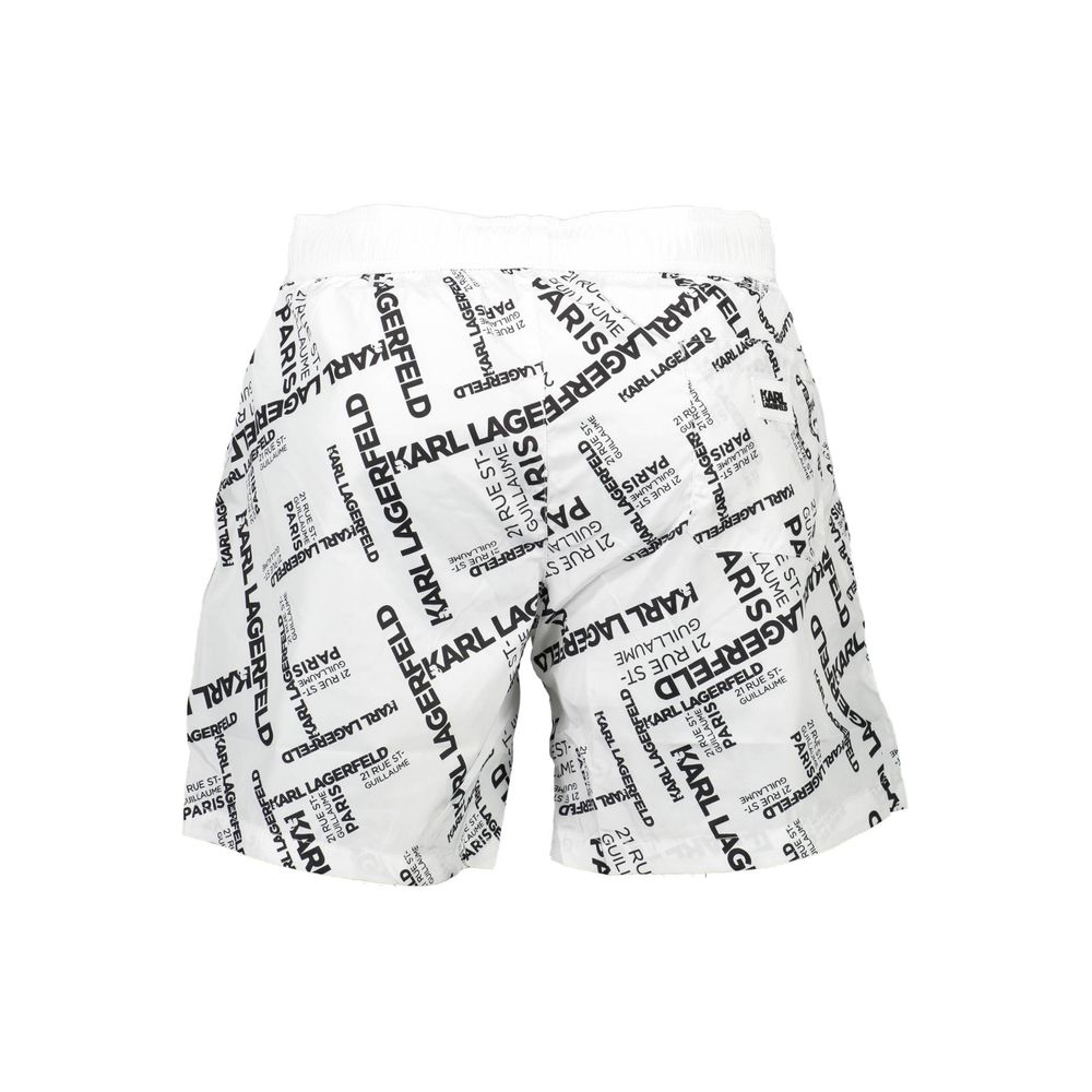 Karl Lagerfeld White Polyester Men's Swim Boxer Karl Lagerfeld