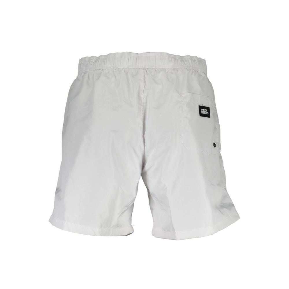 Karl Lagerfeld White Polyester Men's Swim Boxer Karl Lagerfeld