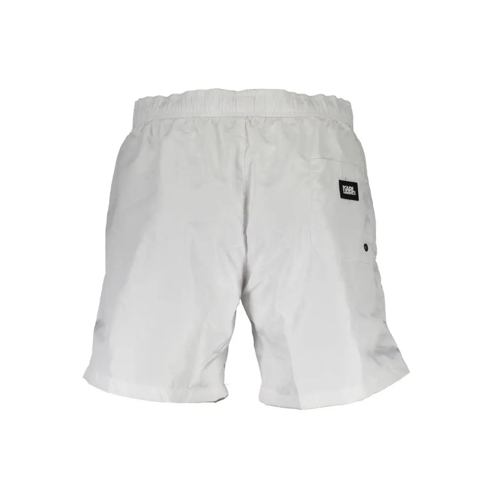 Karl Lagerfeld White Polyester Men's Swim Boxer Karl Lagerfeld
