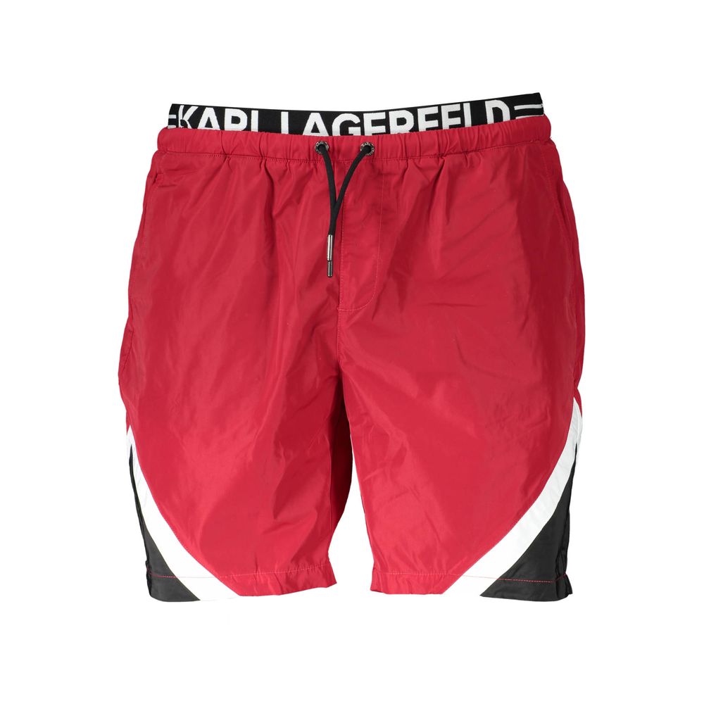 Karl Lagerfeld Red Polyester Men's Swim Boxer Karl Lagerfeld