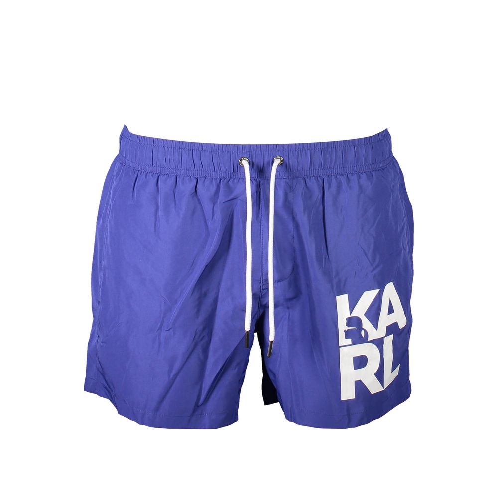 Karl Lagerfeld Blu Polyester Mens Swim Trunks Karl Lagerfeld