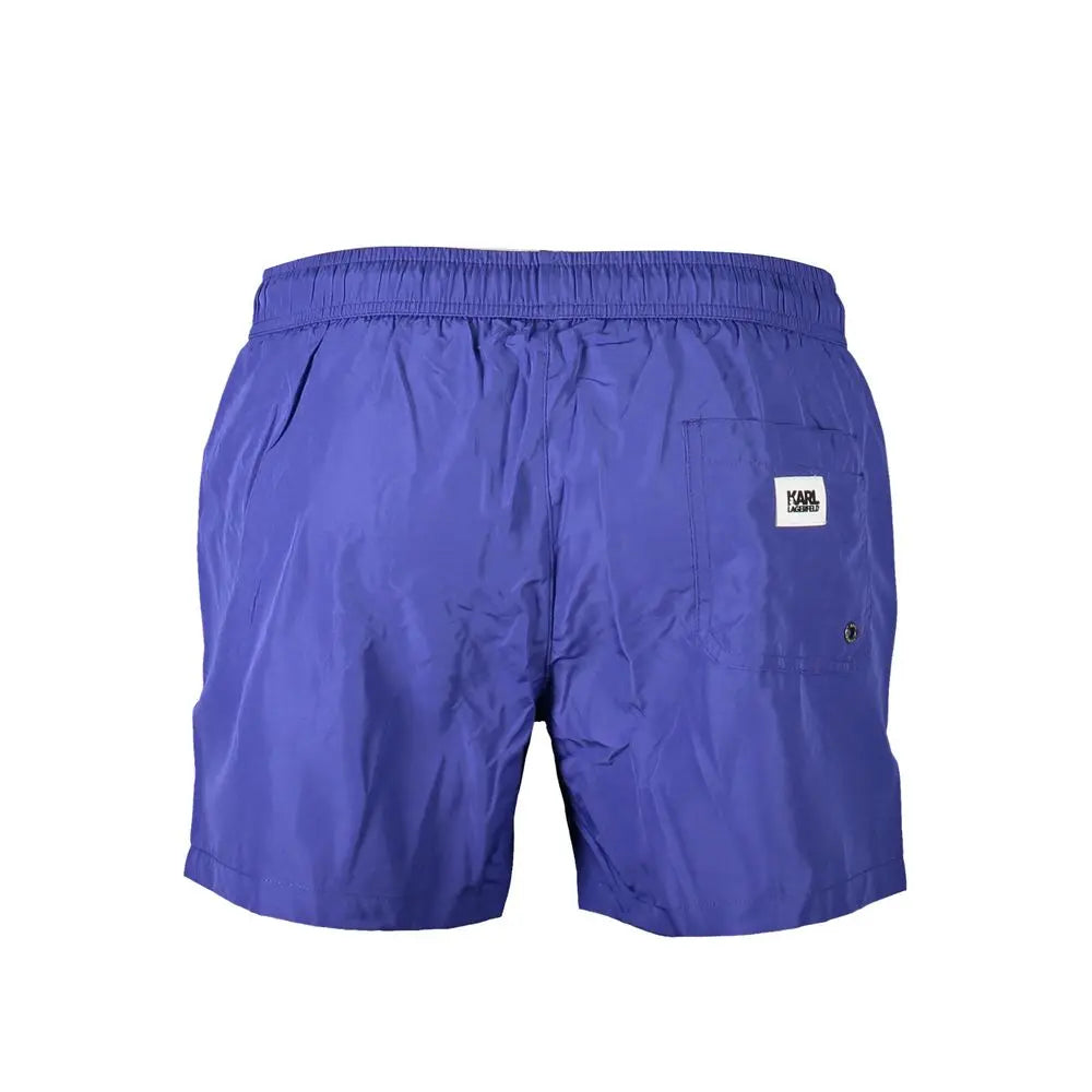 Karl Lagerfeld Blu Polyester Mens Swim Trunks Karl Lagerfeld
