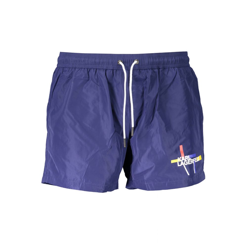 Karl Lagerfeld Blue Polyester Men's Swim Boxer Karl Lagerfeld
