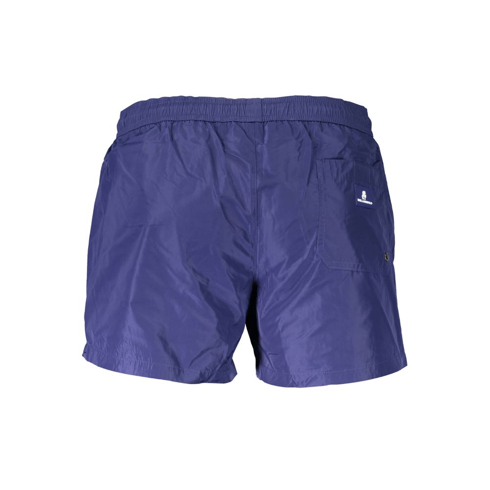 Karl Lagerfeld Blue Polyester Men's Swim Boxer Karl Lagerfeld