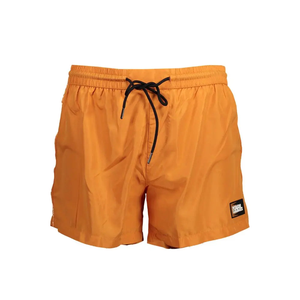 Karl Lagerfeld Arancione Polyester Men Swim Boxer Karl Lagerfeld