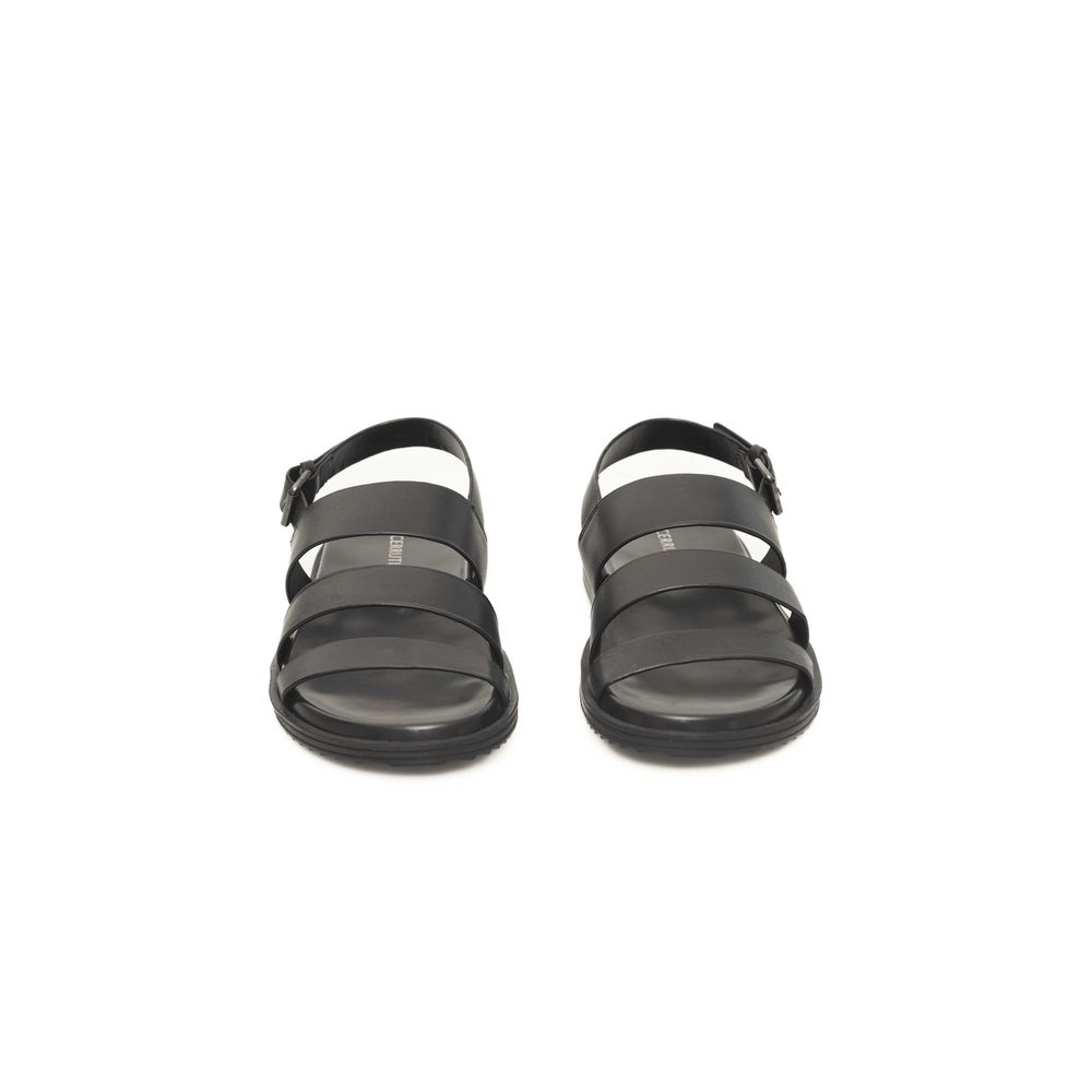 Cerruti 1881 Black Cowhide Men Sandal Cerruti 1881