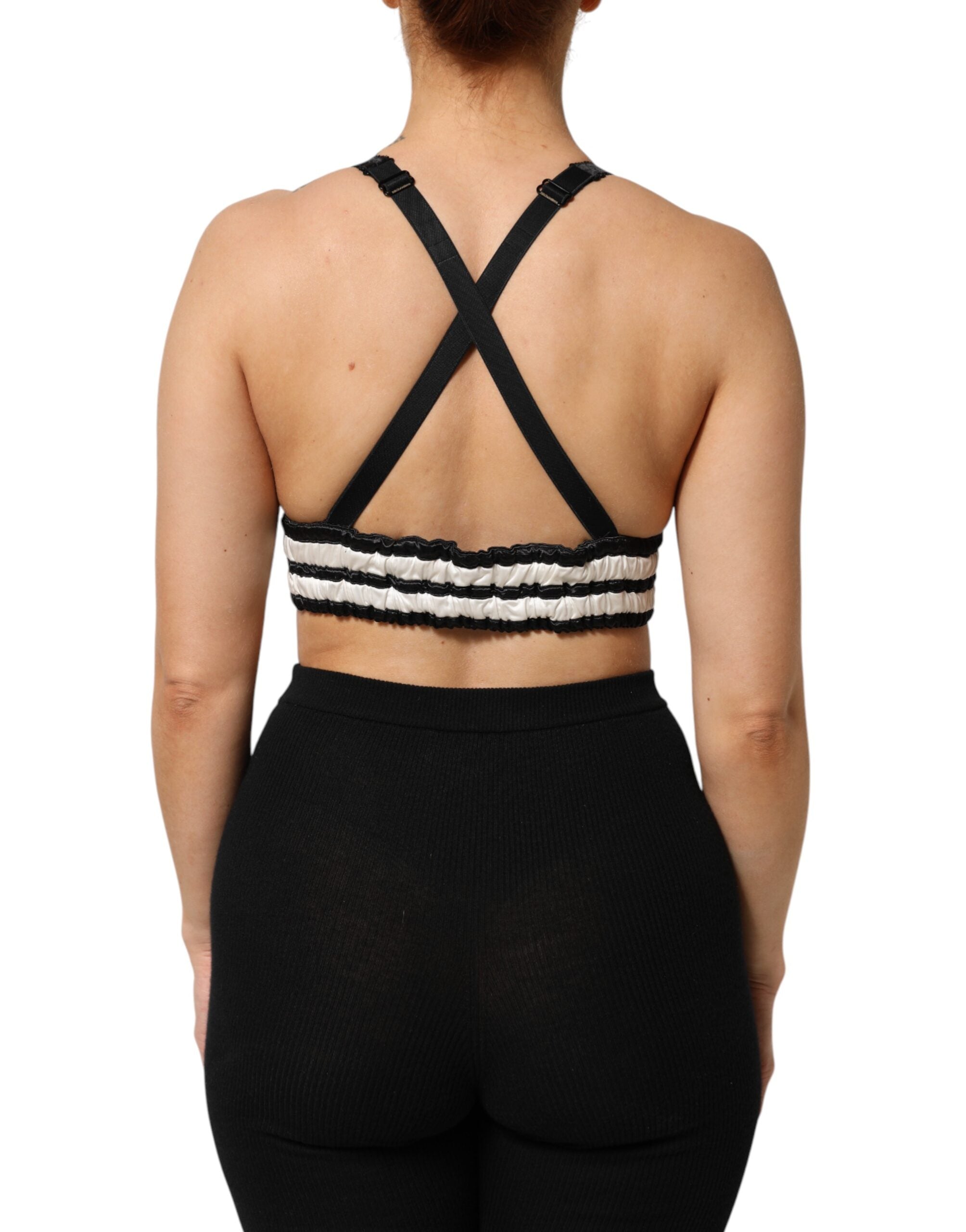 Dolce & Gabbana Red Satin Floral Embroidered Bralette Crop Top Dolce & Gabbana