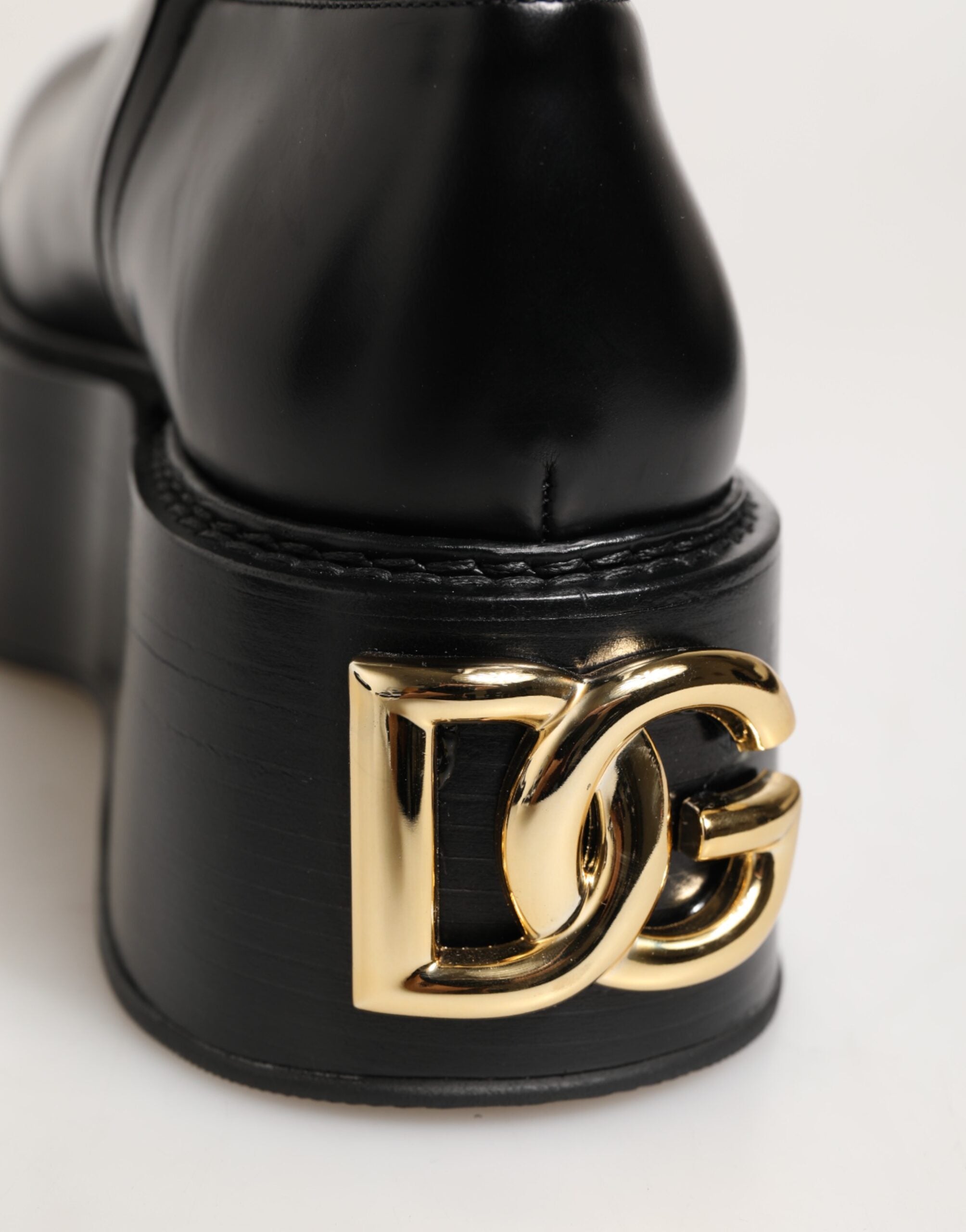 Dolce & Gabbana Black Logo Plaque Over The Calf Boots Shoes Dolce & Gabbana