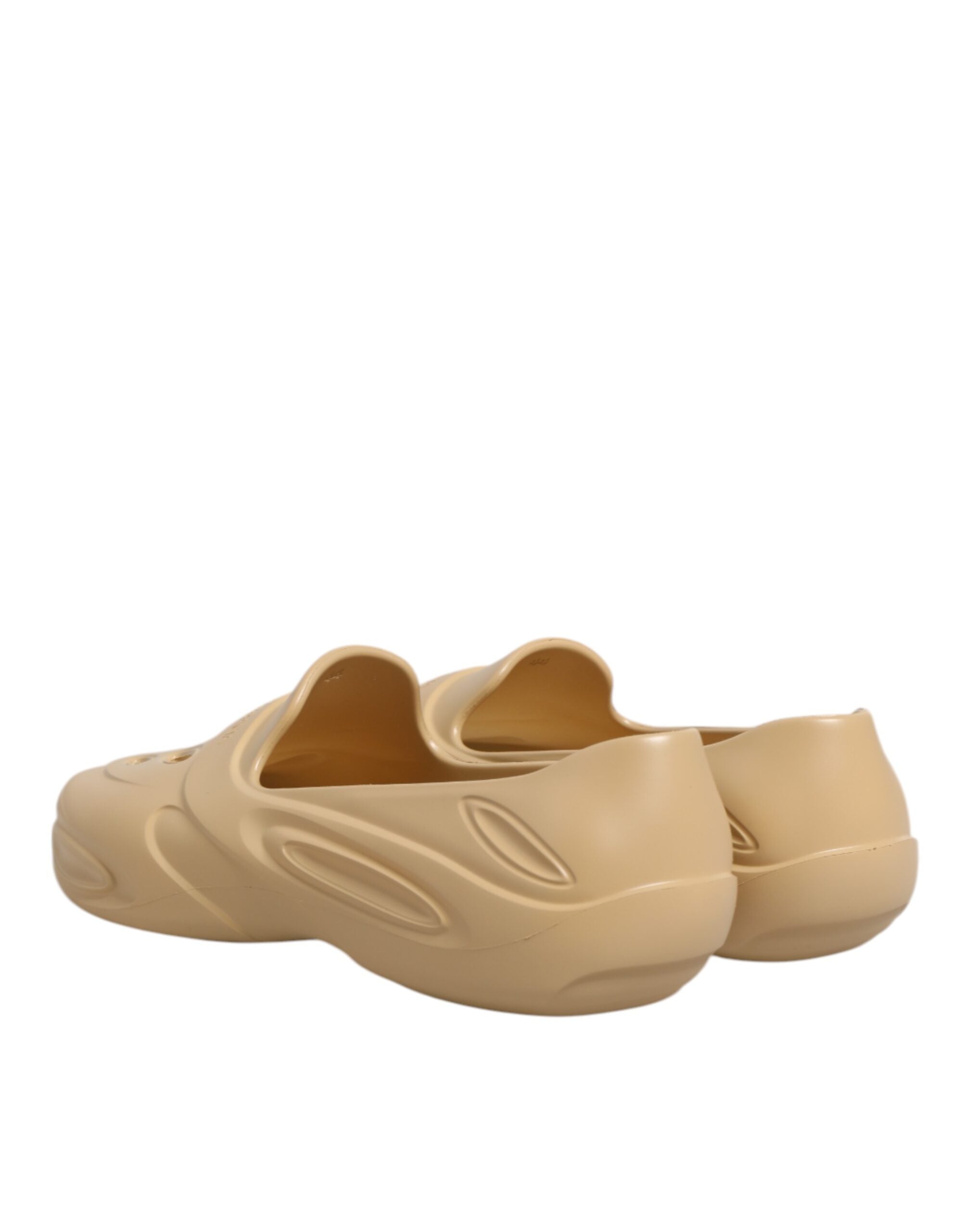 Dolce & Gabbana Beige Rubber Slides Low Top Sneakers Shoes Dolce & Gabbana