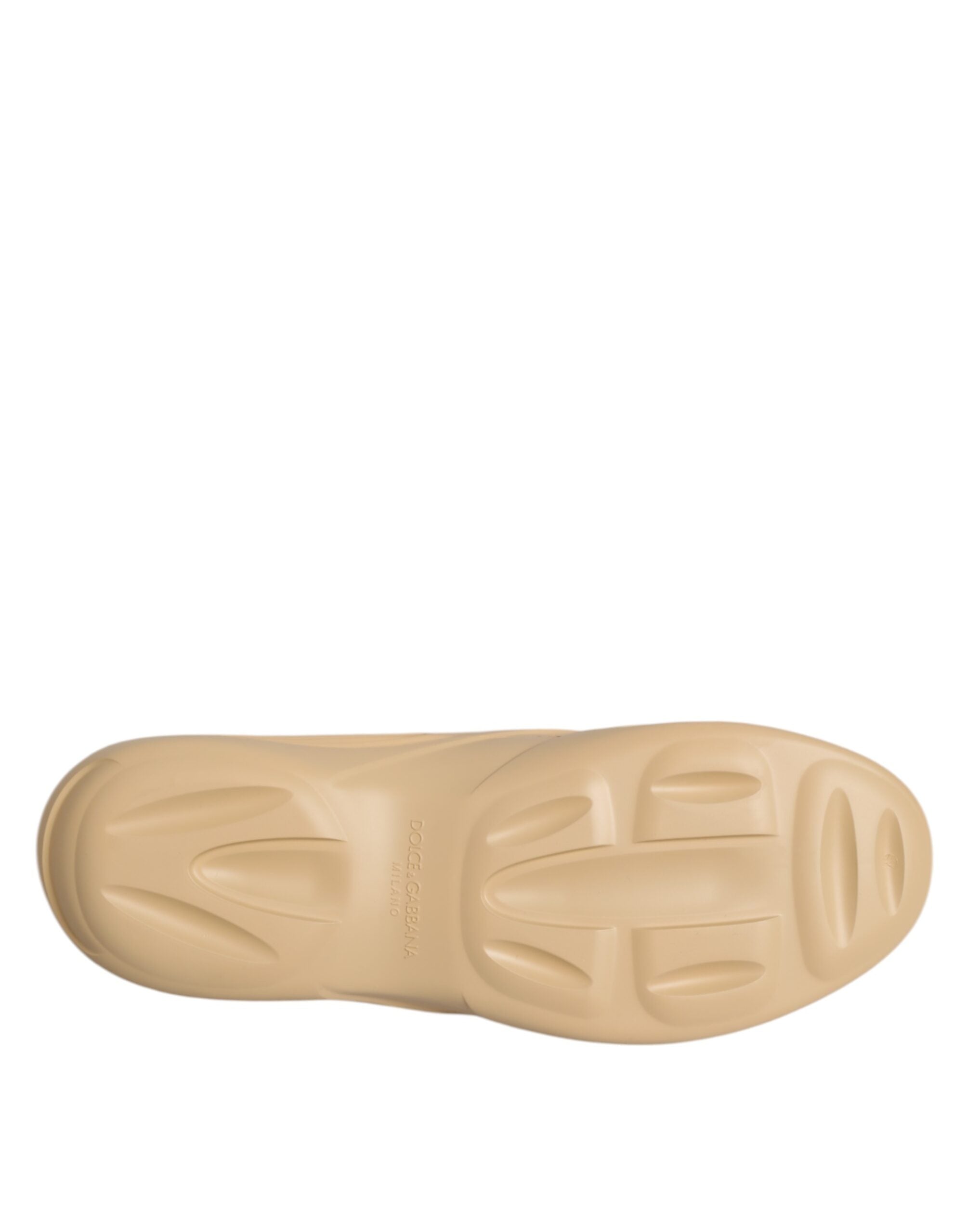 Dolce & Gabbana Beige Rubber Slides Low Top Sneakers Shoes Dolce & Gabbana