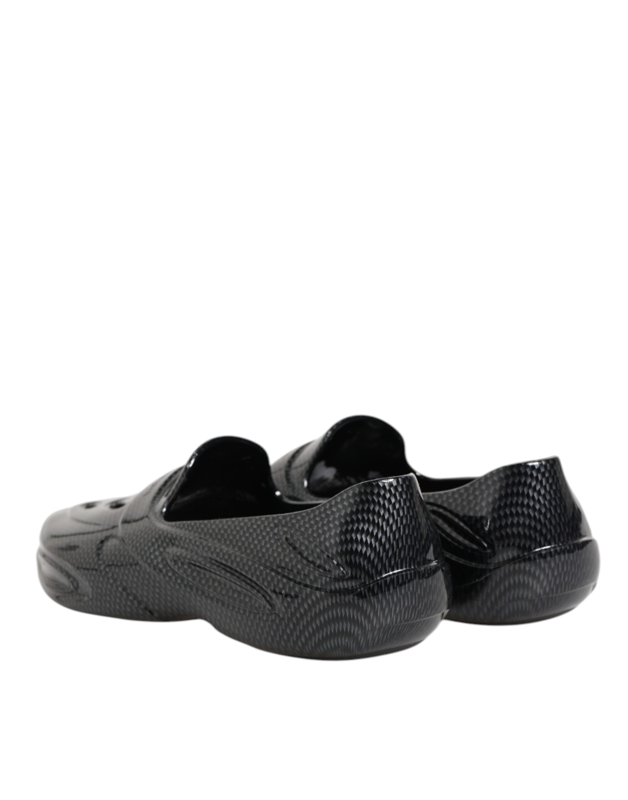 Dolce & Gabbana Black Rubber Slides Low Top Sneakers Shoes Dolce & Gabbana