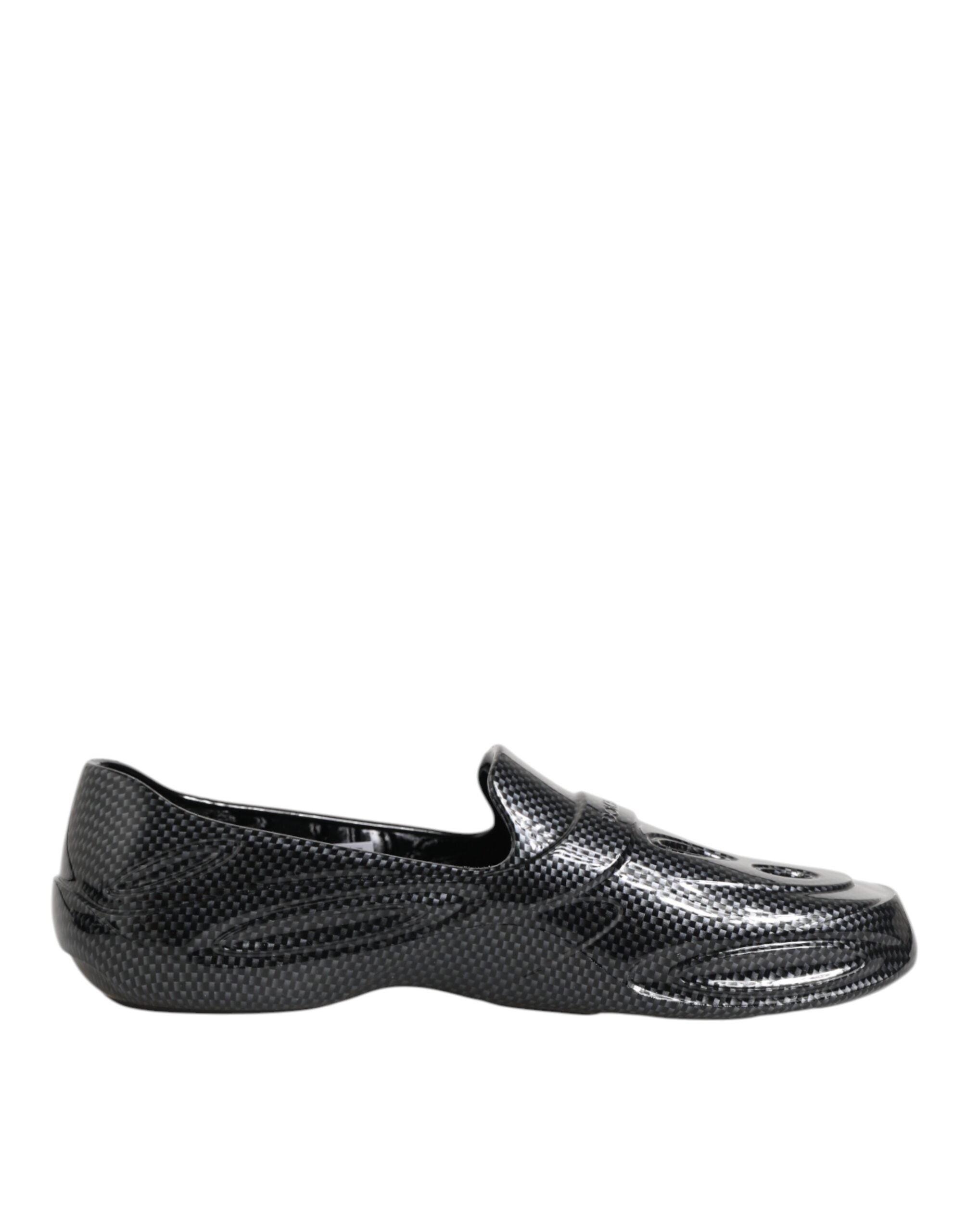 Dolce & Gabbana Black Rubber Slides Low Top Sneakers Shoes Dolce & Gabbana