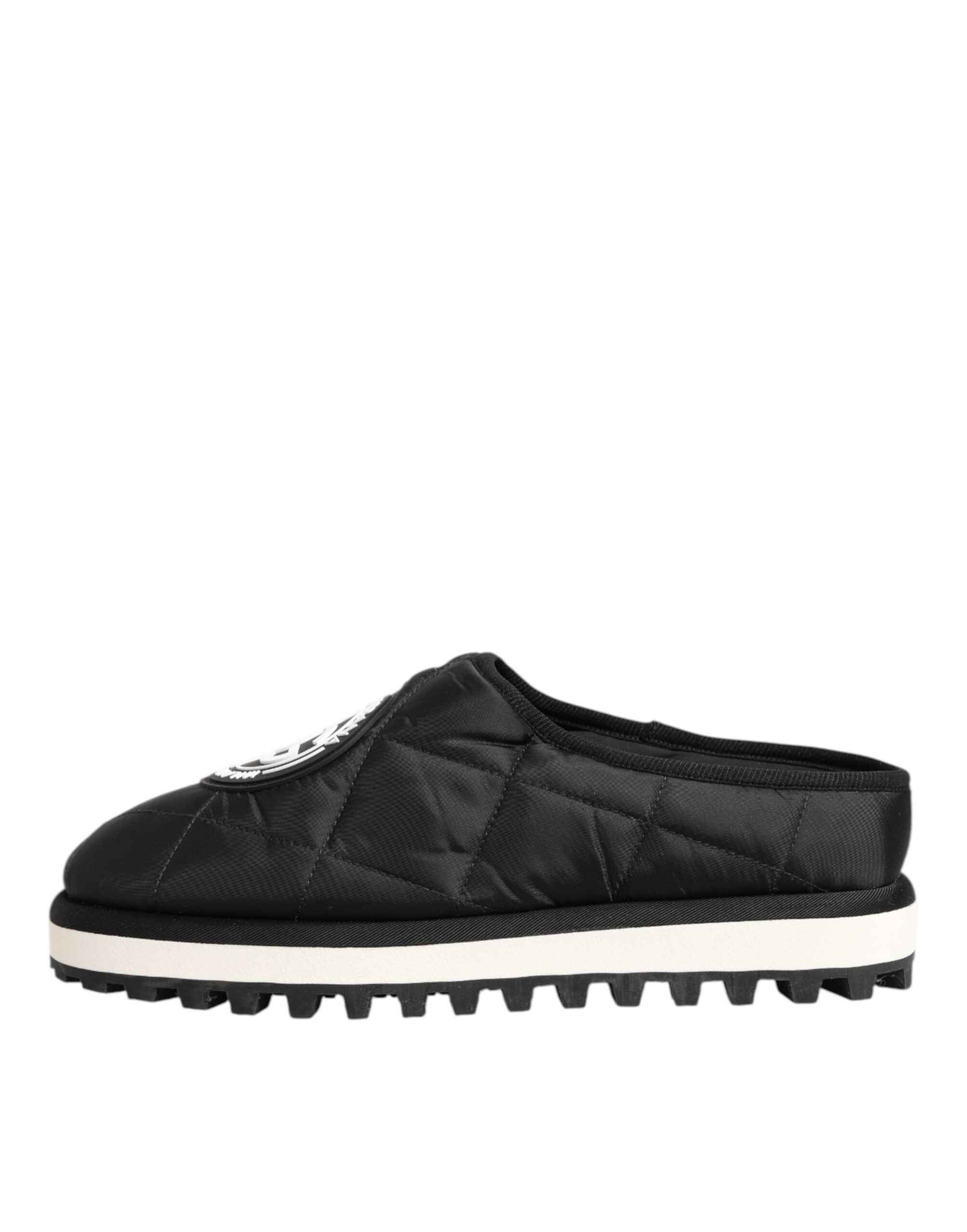 Dolce & Gabbana Black Nylon Low Top Slip On Sneaker Shoes Dolce & Gabbana