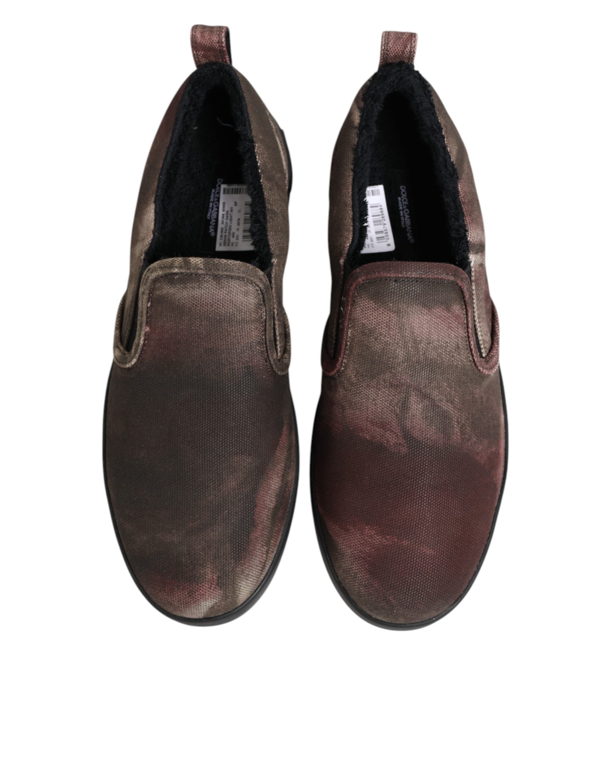 Dolce & Gabbana Multicolor Cotton Low Top Slip On Men Sneakers Shoes Dolce & Gabbana