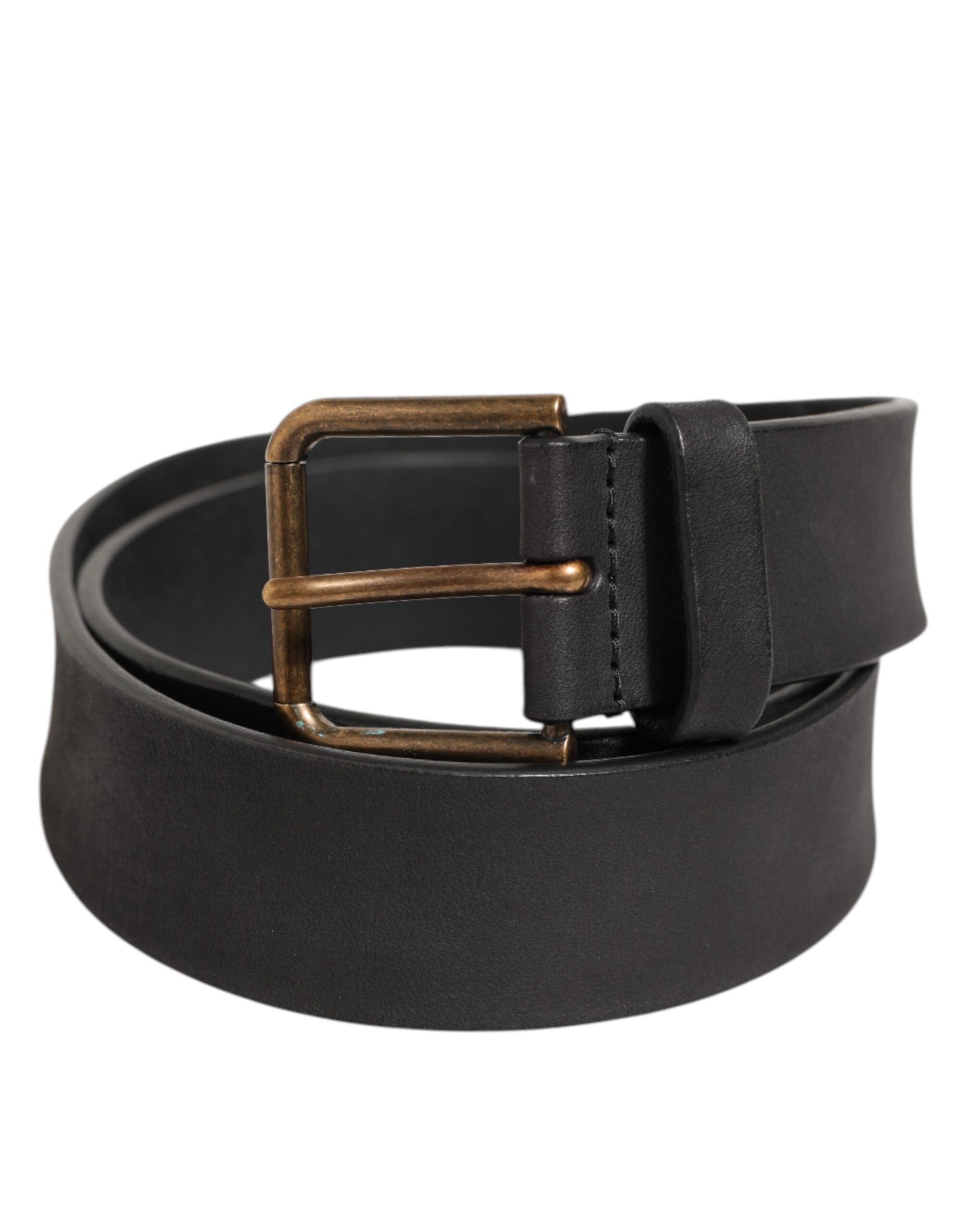 Dolce & Gabbana Black Leather Metal Buckle Classic Men Belt Dolce & Gabbana