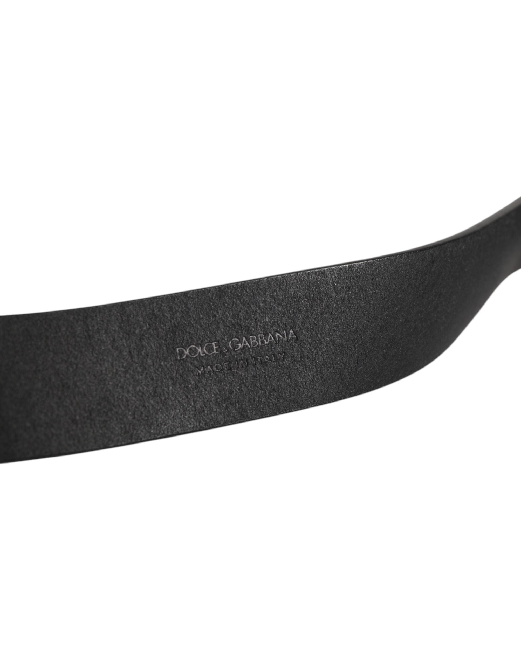 Dolce & Gabbana Black Leather Metal Buckle Classic Men Belt Dolce & Gabbana