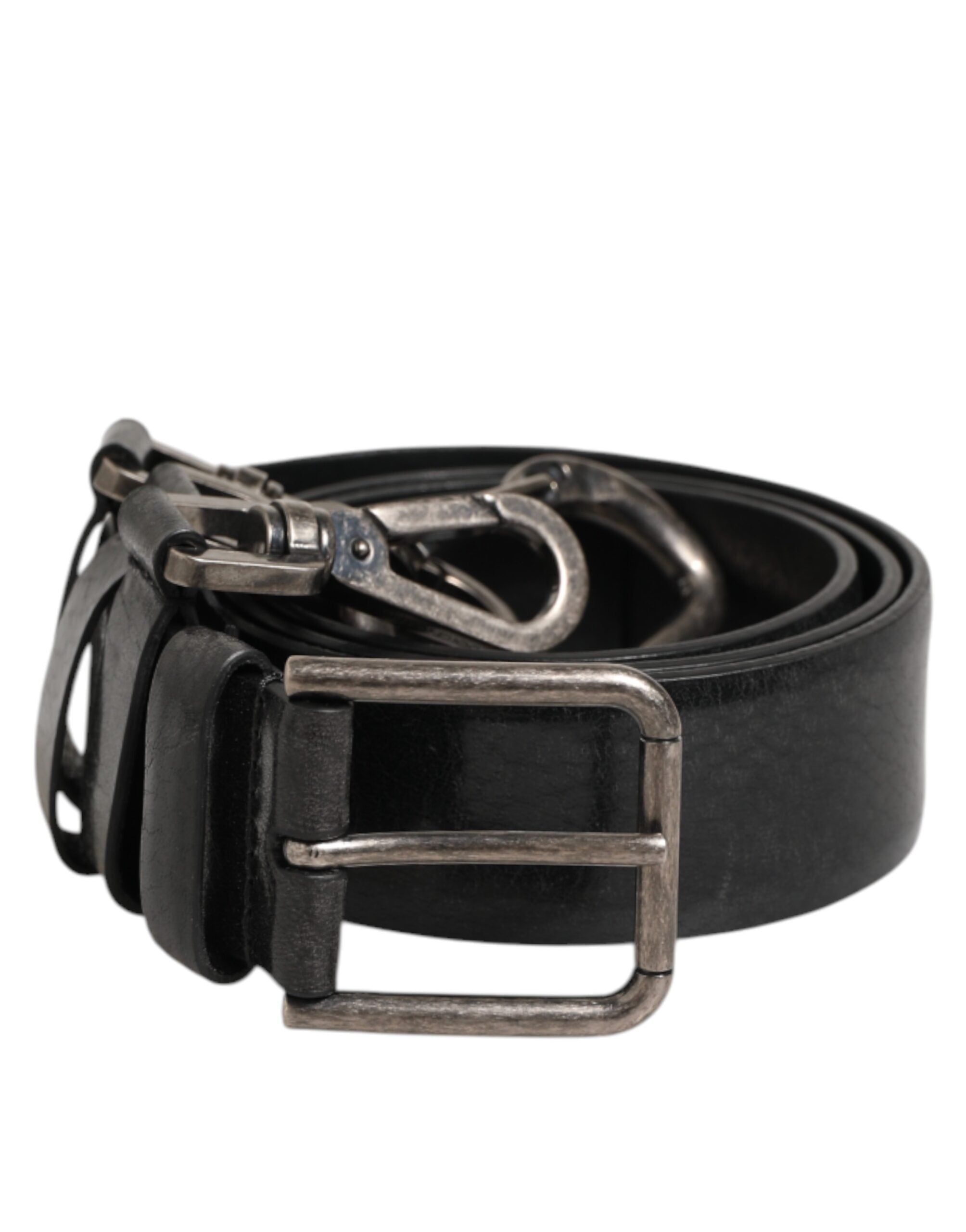 Dolce & Gabbana Black Key Ring Clip Attachments Buckle Belt Dolce & Gabbana