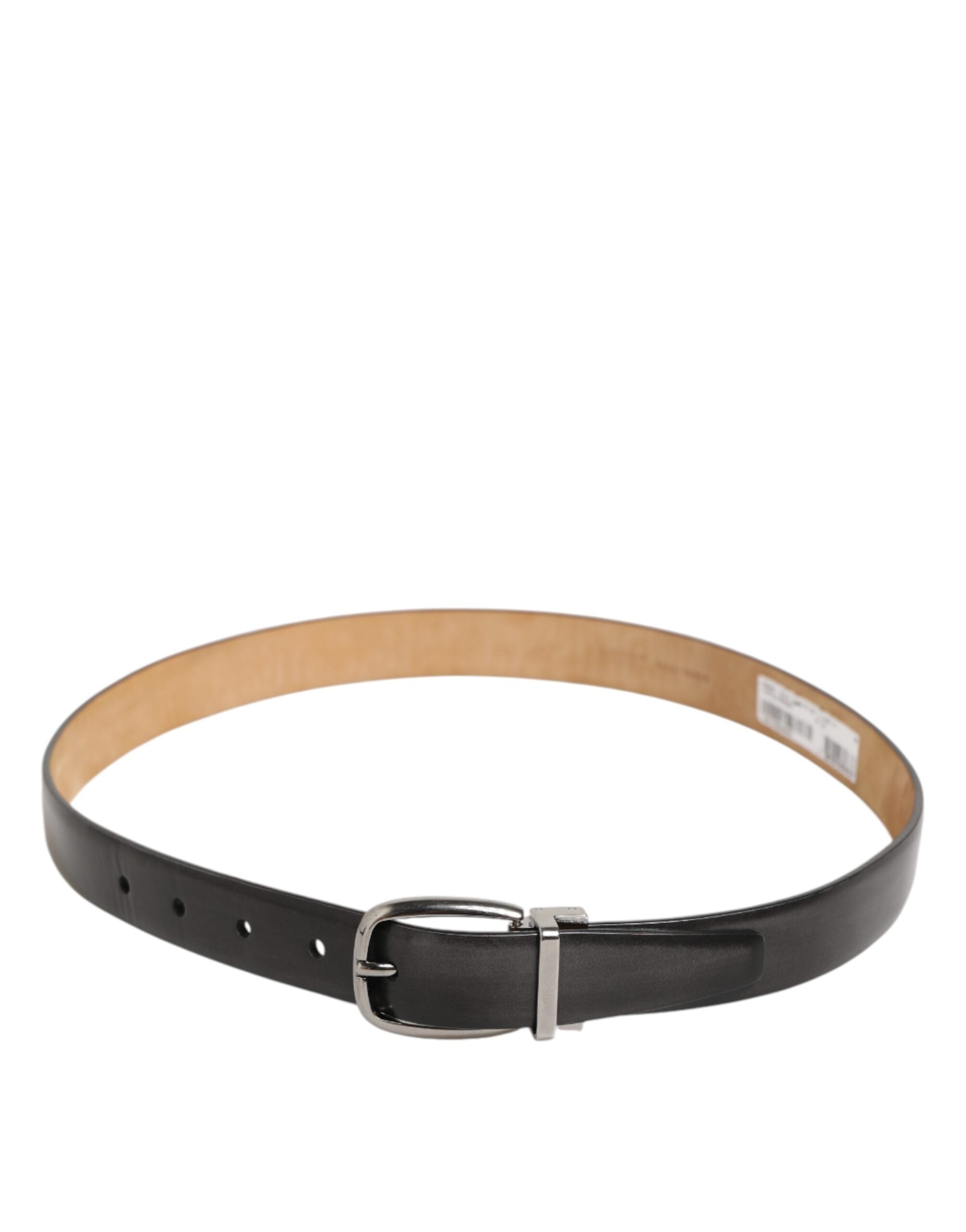 Dolce & Gabbana Black Classic Leather Silver-Tone Buckle Belt Dolce & Gabbana