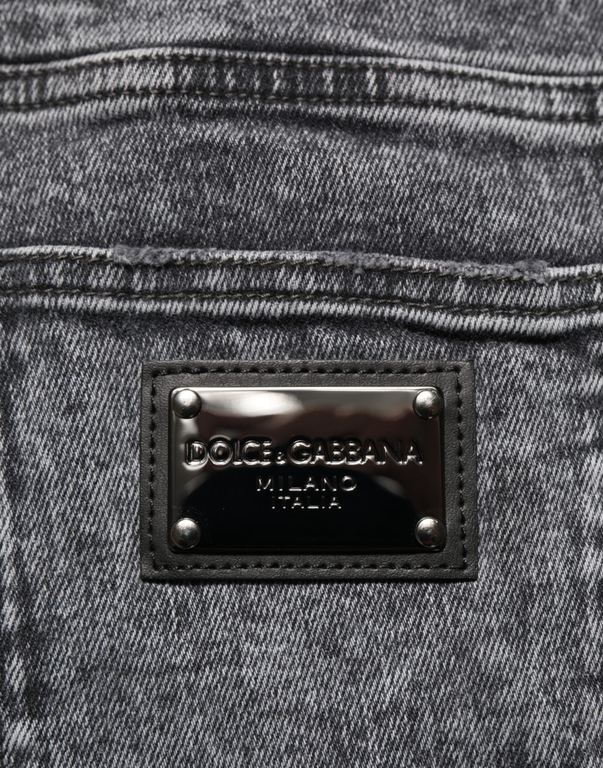 Dolce & Gabbana Gray Cotton Slim Fit Denim Trouser Jeans