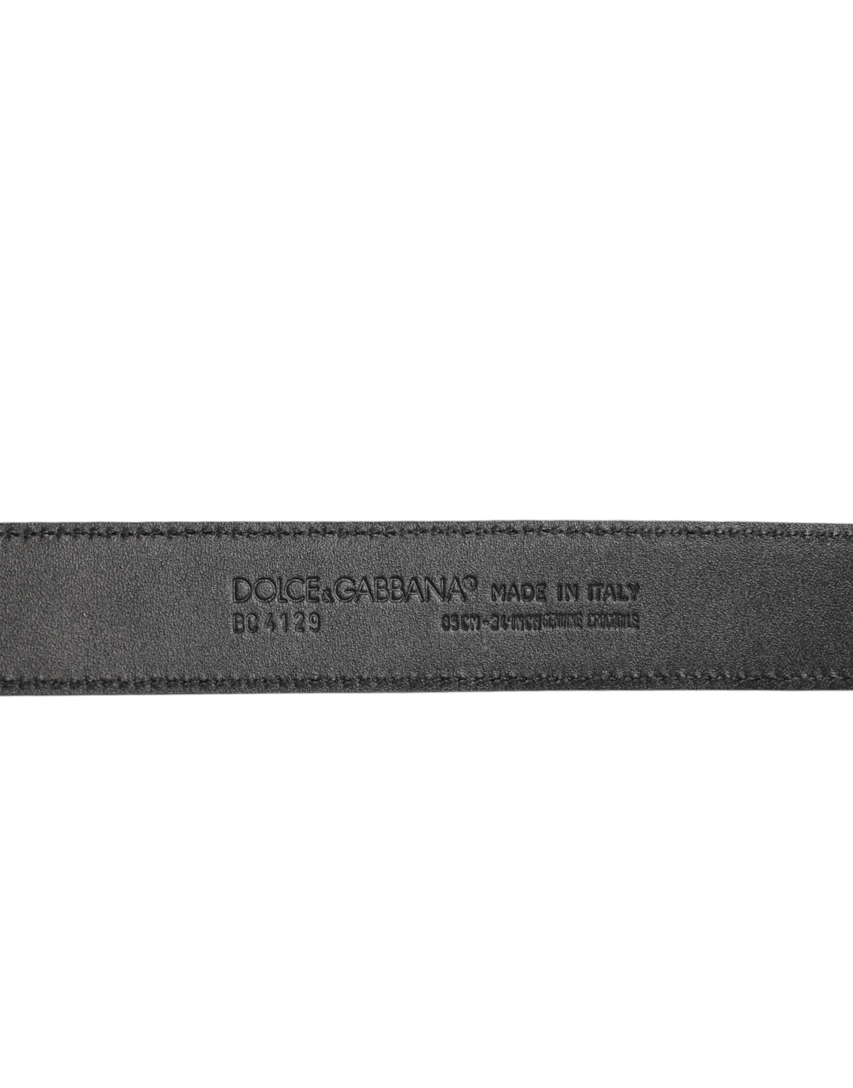 Dolce & Gabbana Black Exotic Leather Metal Logo Buckle Belt