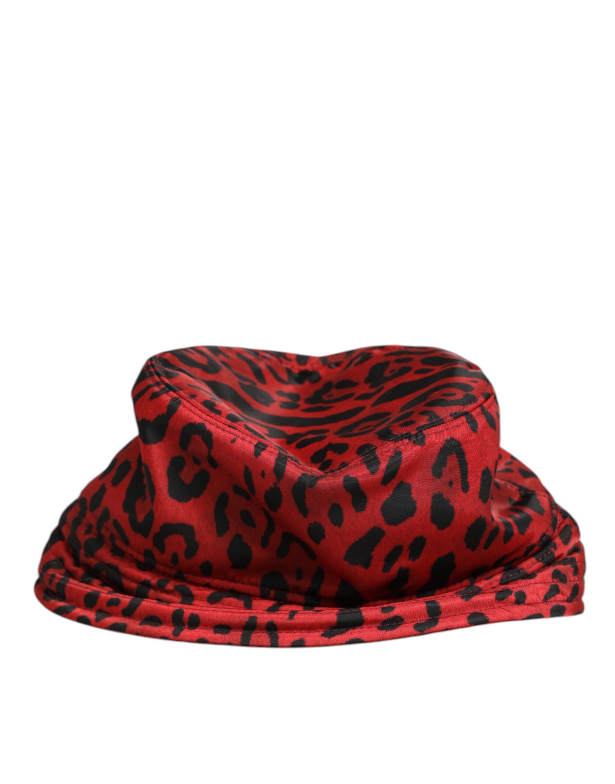 Dolce & Gabbana Red Black Nylon Leopard Print Bucket Men Cap Hat Dolce & Gabbana