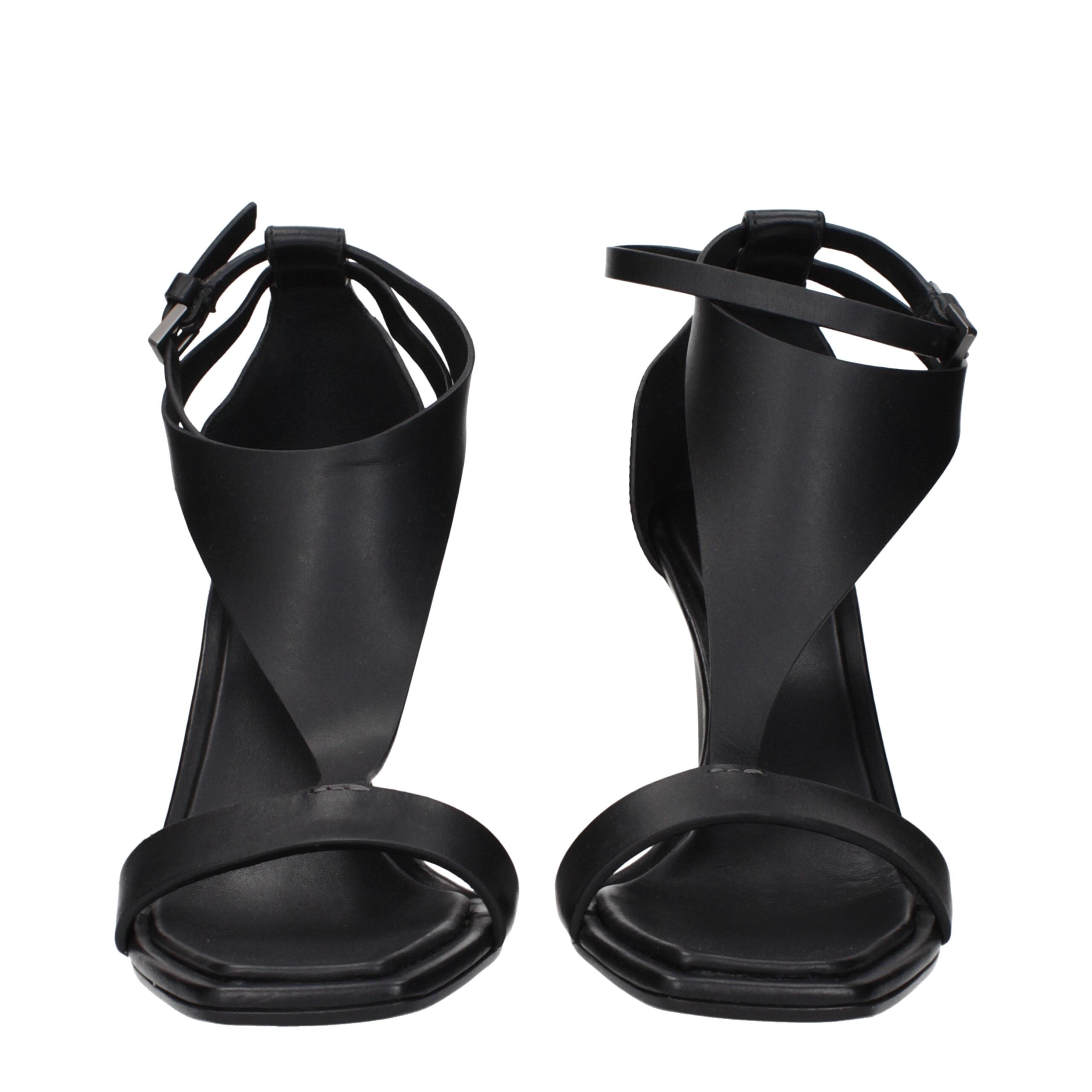 Max Mara Black Leather Stiletto Heel Sandals Max Mara