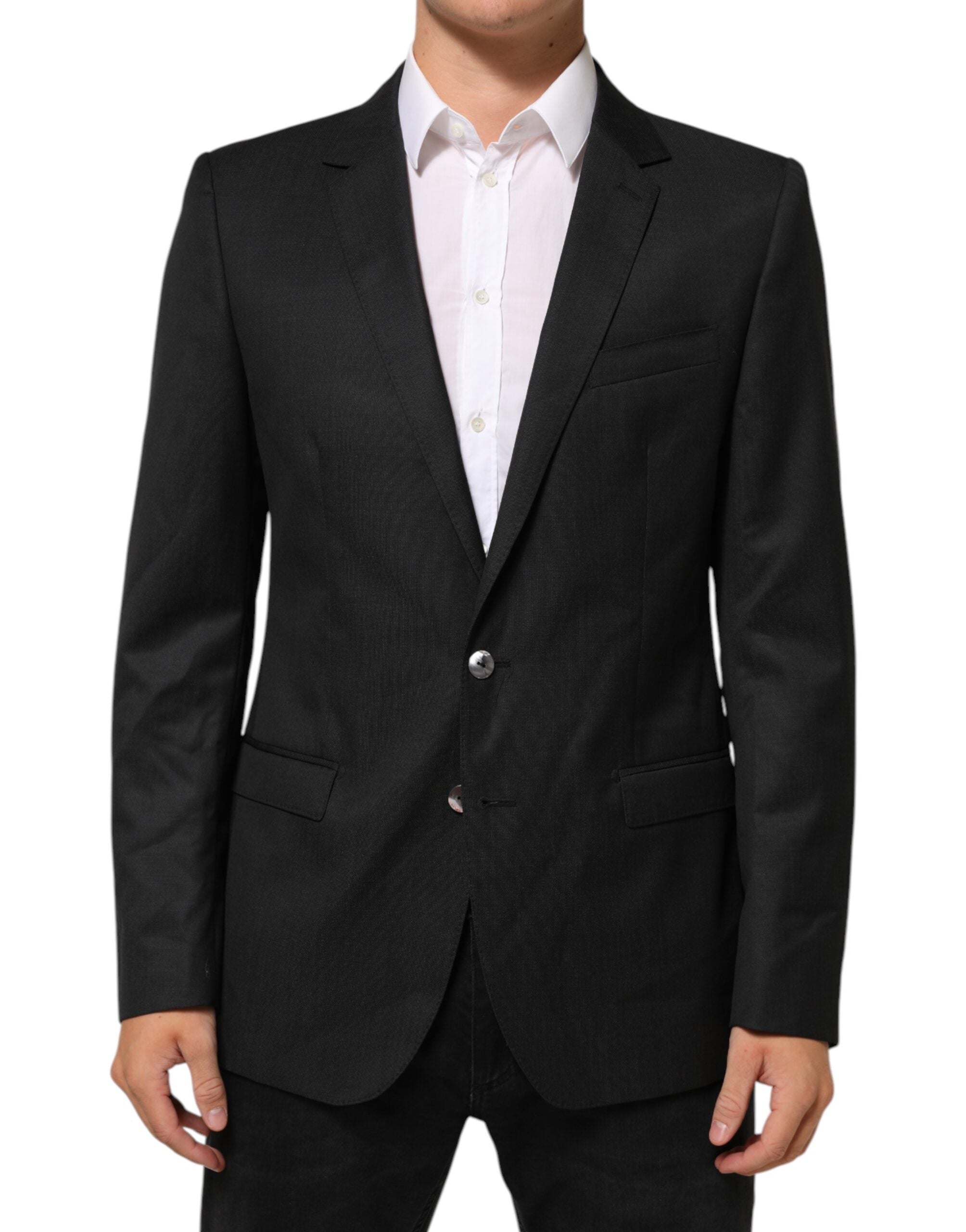 Dolce & Gabbana Black Single Breasted Men Coat MARTINI Blazer Dolce & Gabbana