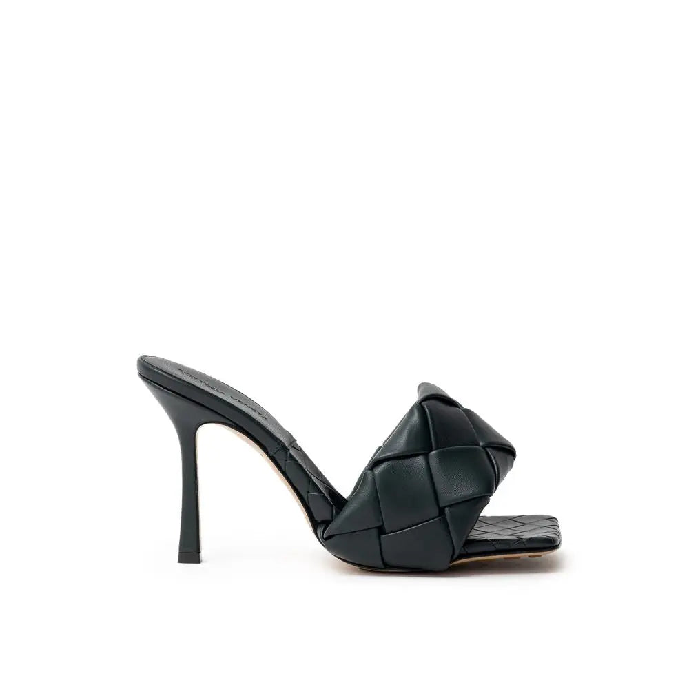 Bottega Veneta Green Leather Stiletto Heel Sandals Bottega Veneta