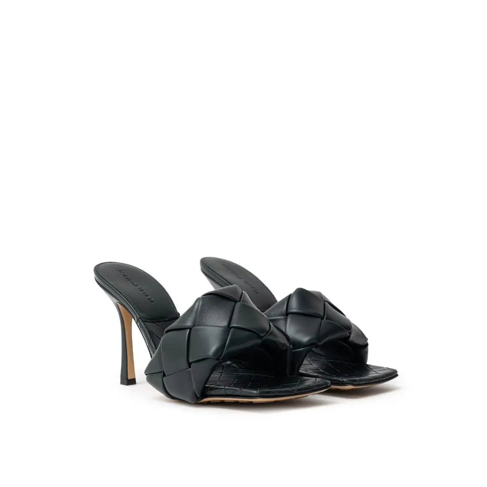 Bottega Veneta Green Leather Stiletto Heel Sandals Bottega Veneta