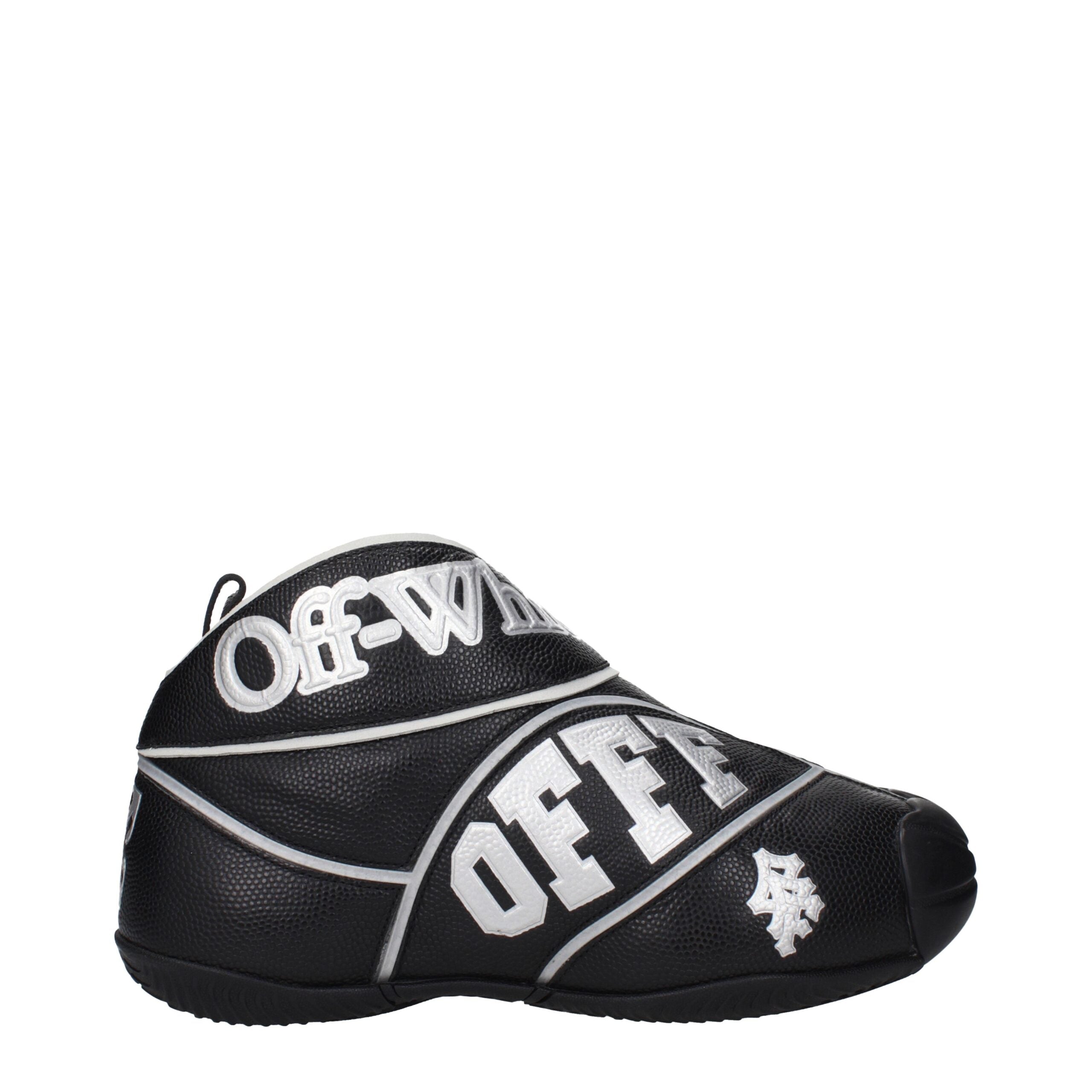 Off-White Black Leather High Top Sneakers Off-White