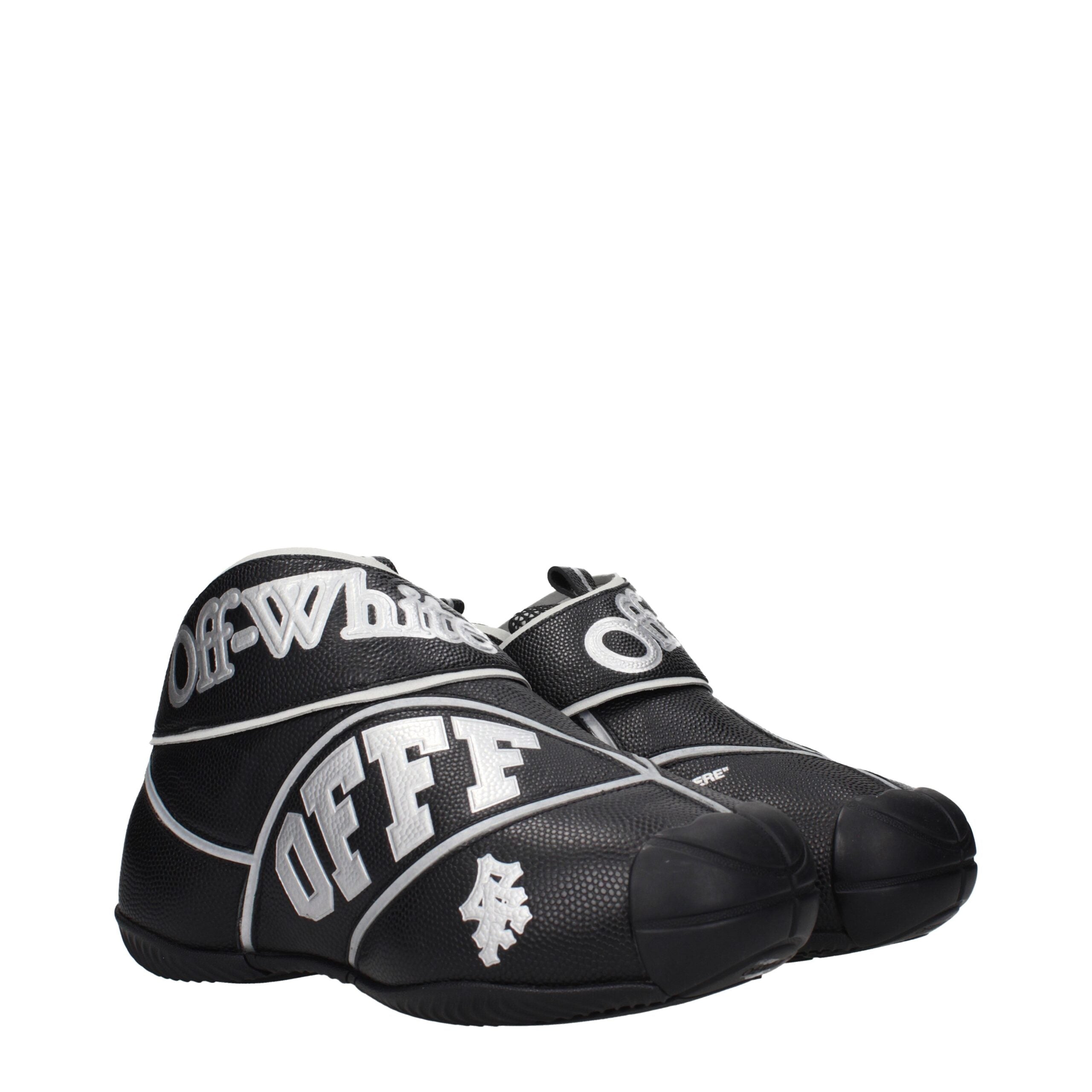 Off-White Black Leather High Top Sneakers Off-White