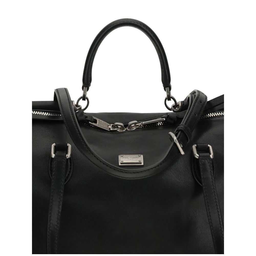 Dolce & Gabbana Black Calf Leather Bos Taurus Shoulder Bag Dolce & Gabbana