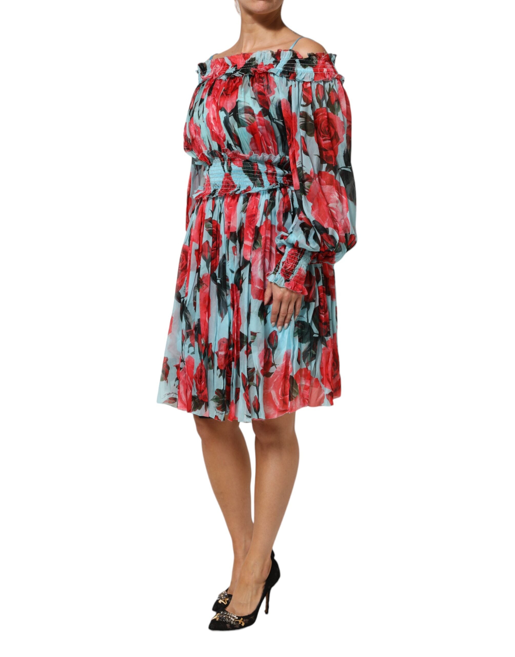 Dolce & Gabbana Multicolor Romantic Floral Silk Chiffon Dress Dolce & Gabbana