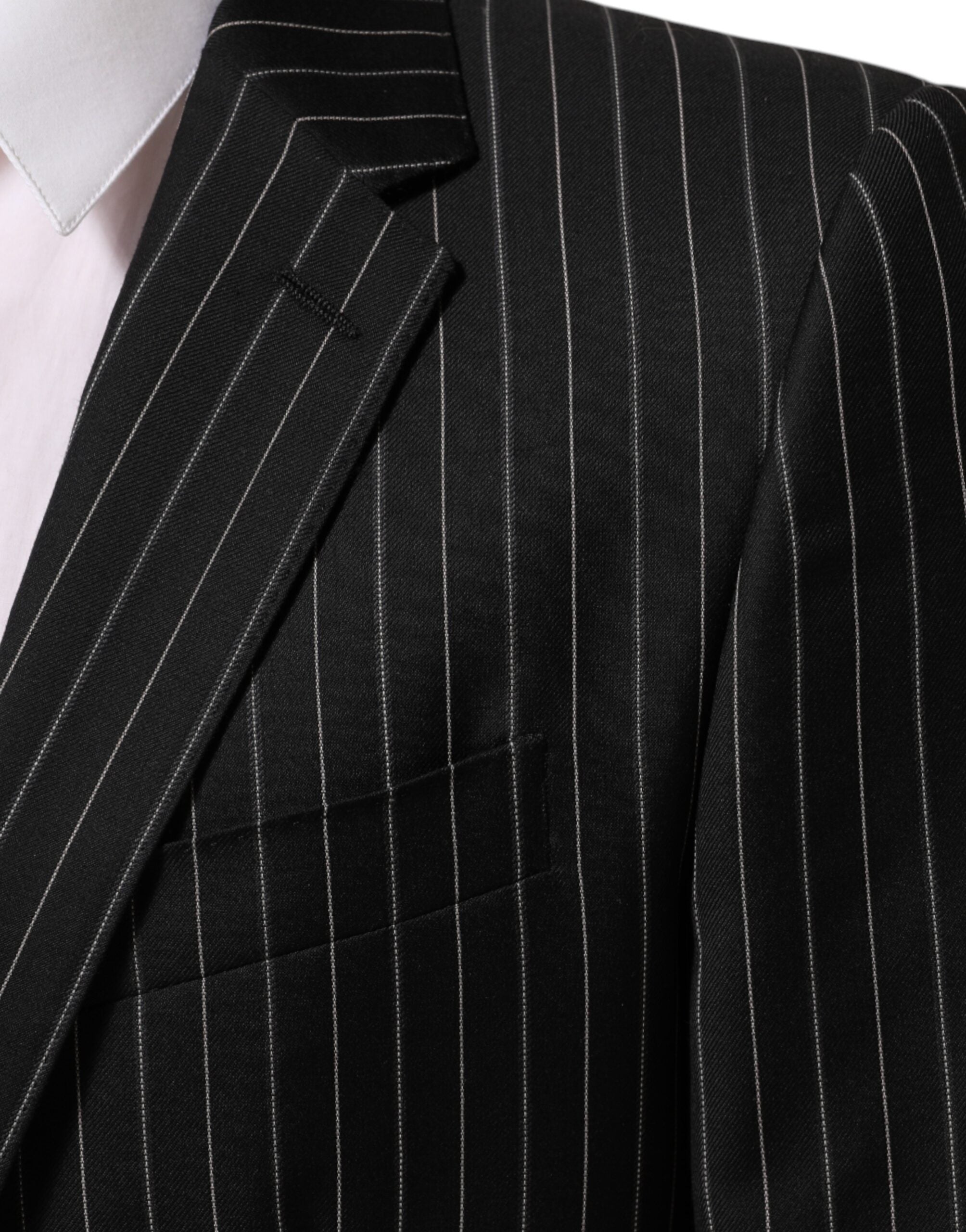 Dolce & Gabbana Black Stripes MARTINI 1 Button Suit Blazer Dolce & Gabbana