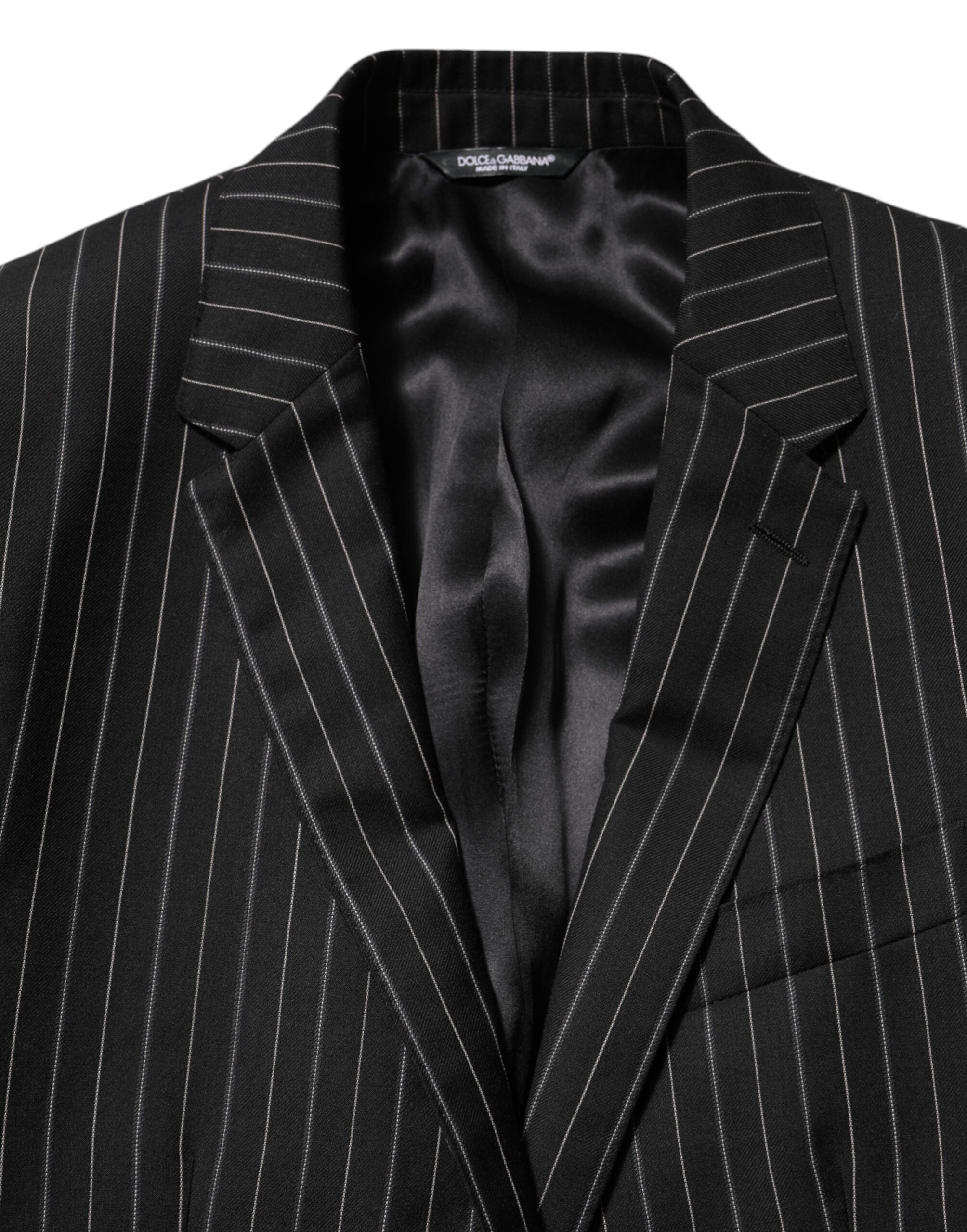 Dolce & Gabbana Black Stripes MARTINI 1 Button Suit Blazer Dolce & Gabbana