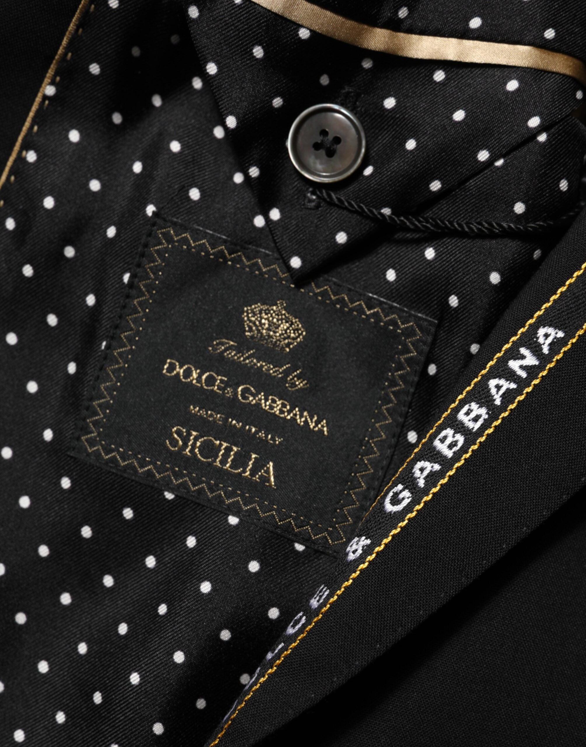 Dolce & Gabbana Black SICILIA Double Breasted Jacket Blazer Dolce & Gabbana