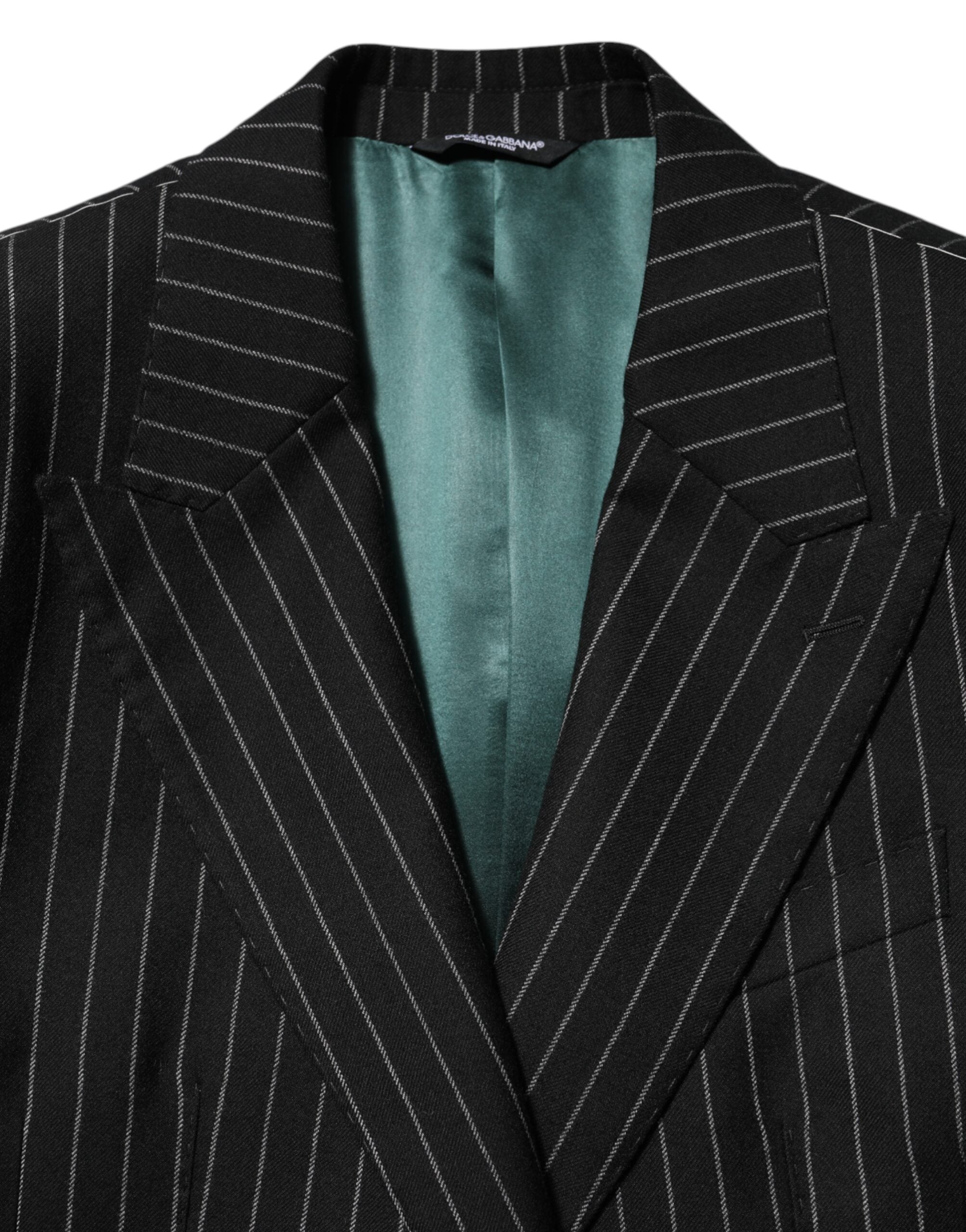 Dolce & Gabbana Black Stripes 2 Buttons Suit Jacket Blazer Dolce & Gabbana