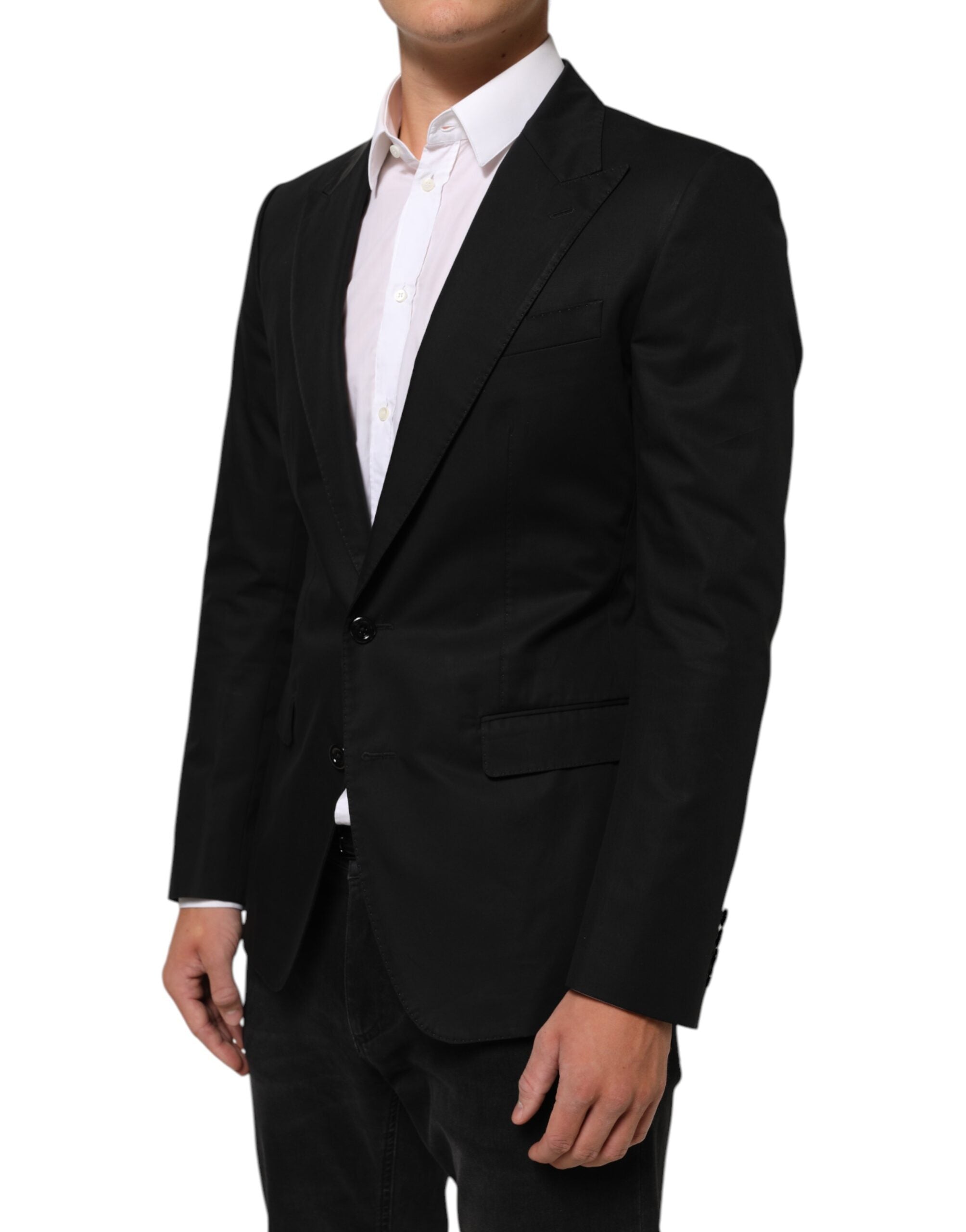 Dolce & Gabbana Black Wool 2 Buttons Suit Men Jacket Blazer Dolce & Gabbana