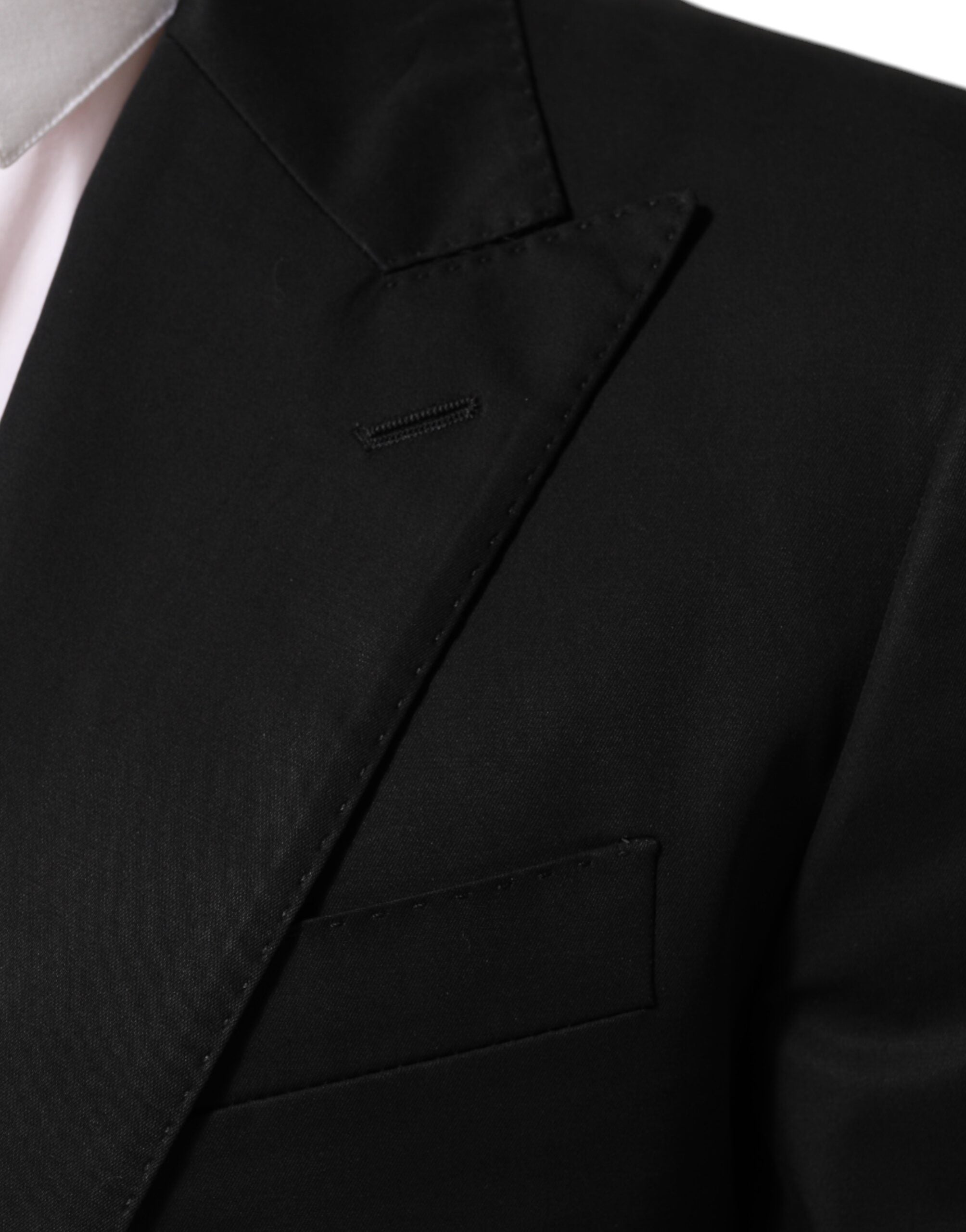 Dolce & Gabbana Black Wool 2 Buttons Suit Men Jacket Blazer Dolce & Gabbana