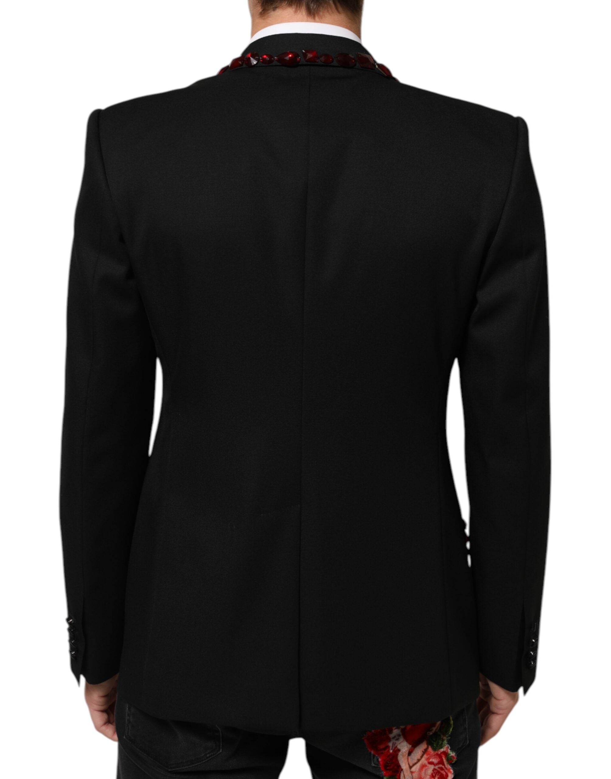 Dolce & Gabbana Black SICILIA Crystal Embellished Men Blazer Dolce & Gabbana