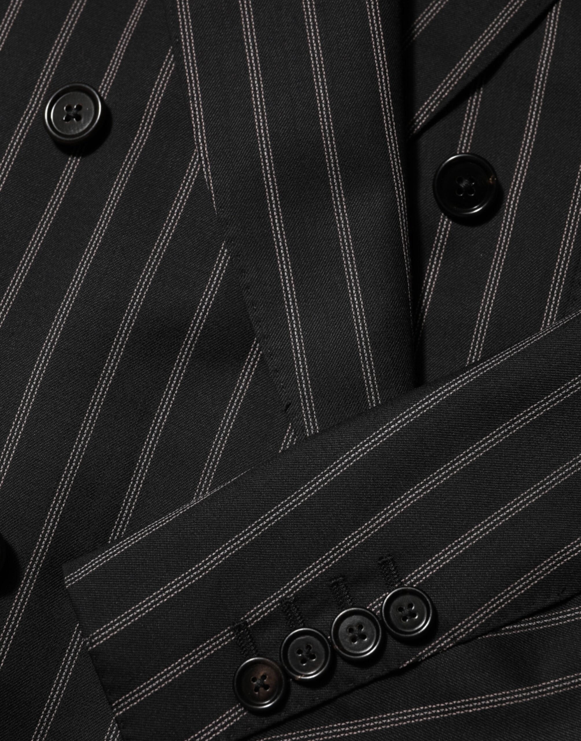 Dolce & Gabbana Black Stripes SICILIA 1 Button Suit Blazer Dolce & Gabbana