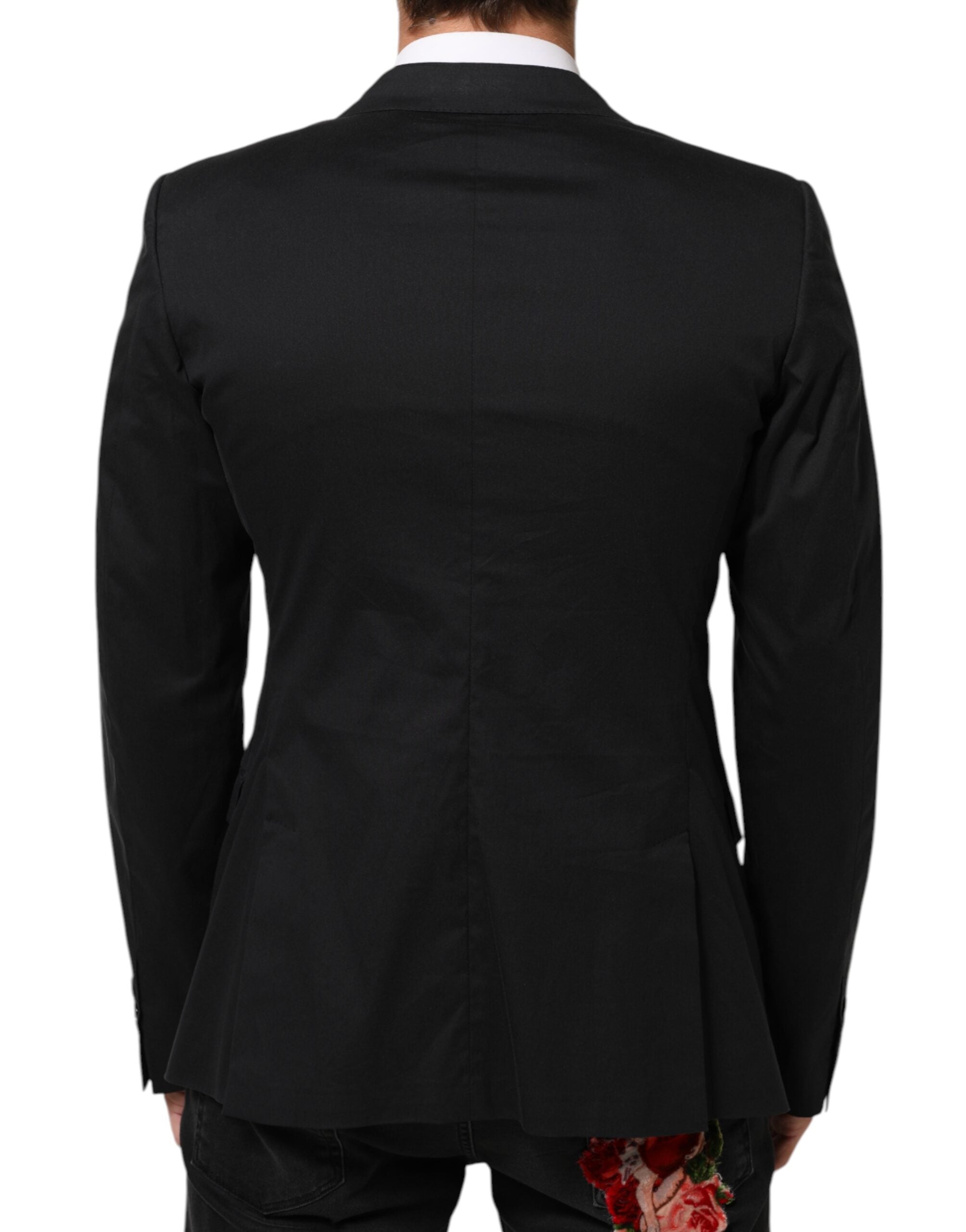 Dolce & Gabbana Black Cotton 2 Buttons Suit Jacket Blazer Dolce & Gabbana