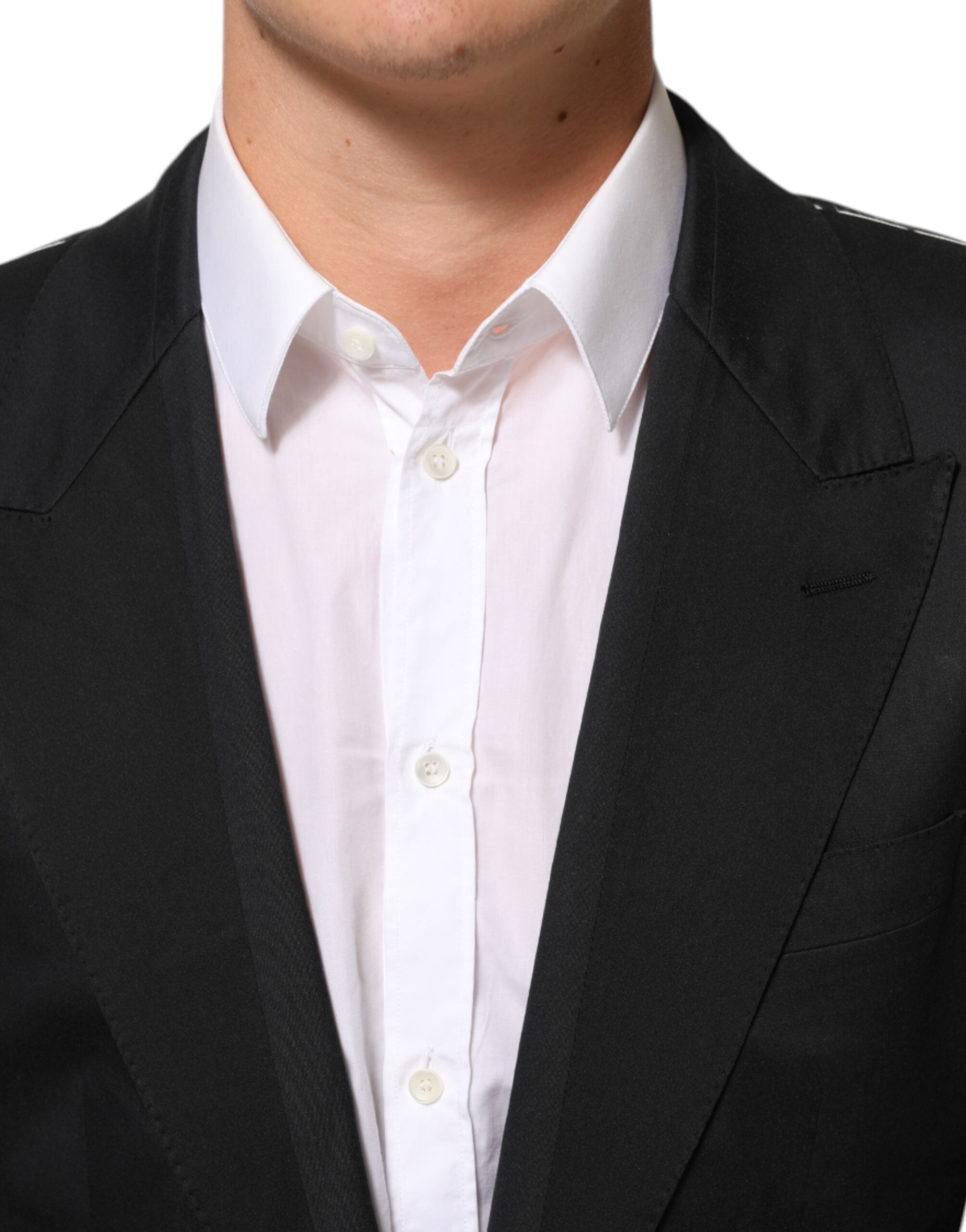 Dolce & Gabbana Black Cotton 2 Buttons Suit Jacket Blazer Dolce & Gabbana