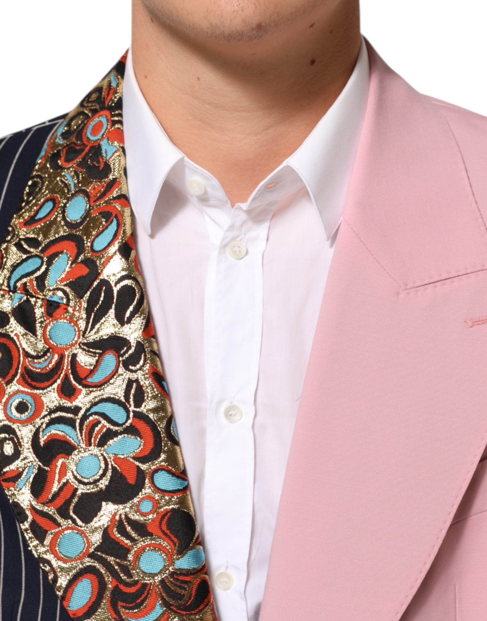 Dolce & Gabbana Multicolor Patchwork Single Breasted Jacket Blazer Dolce & Gabbana