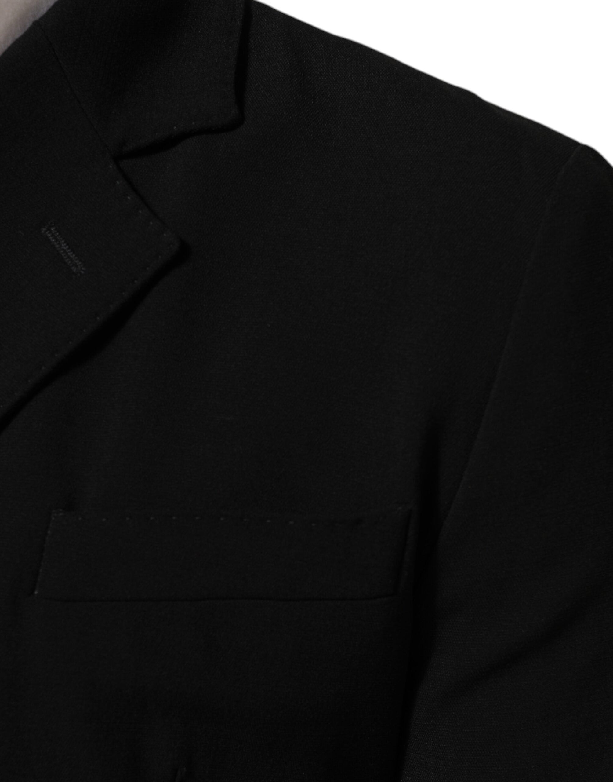 Dolce & Gabbana Black Wool Double Breasted Men Jacket Blazer Dolce & Gabbana