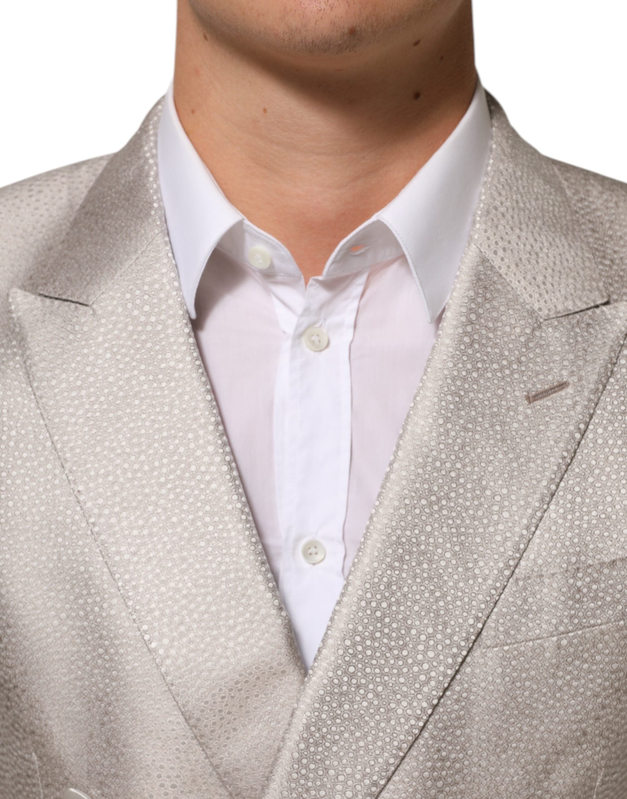 Dolce & Gabbana Beige MARTINI Double-Breasted Suit Blazer Dolce & Gabbana